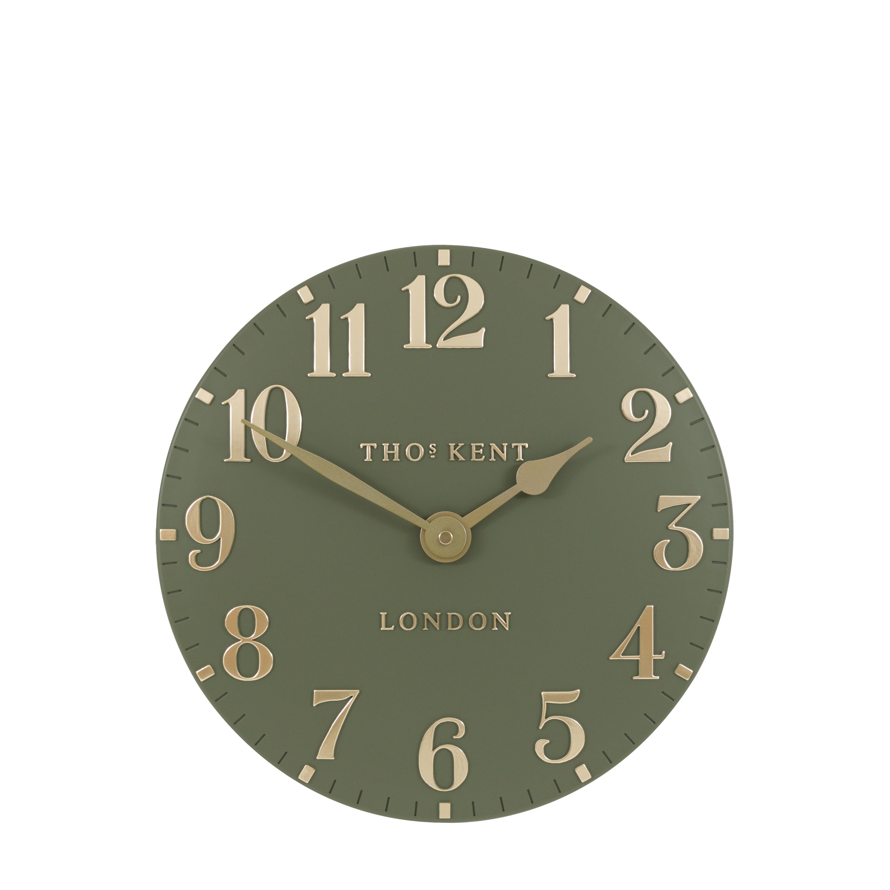 Arabic Wall Clock Lichen Green 12in