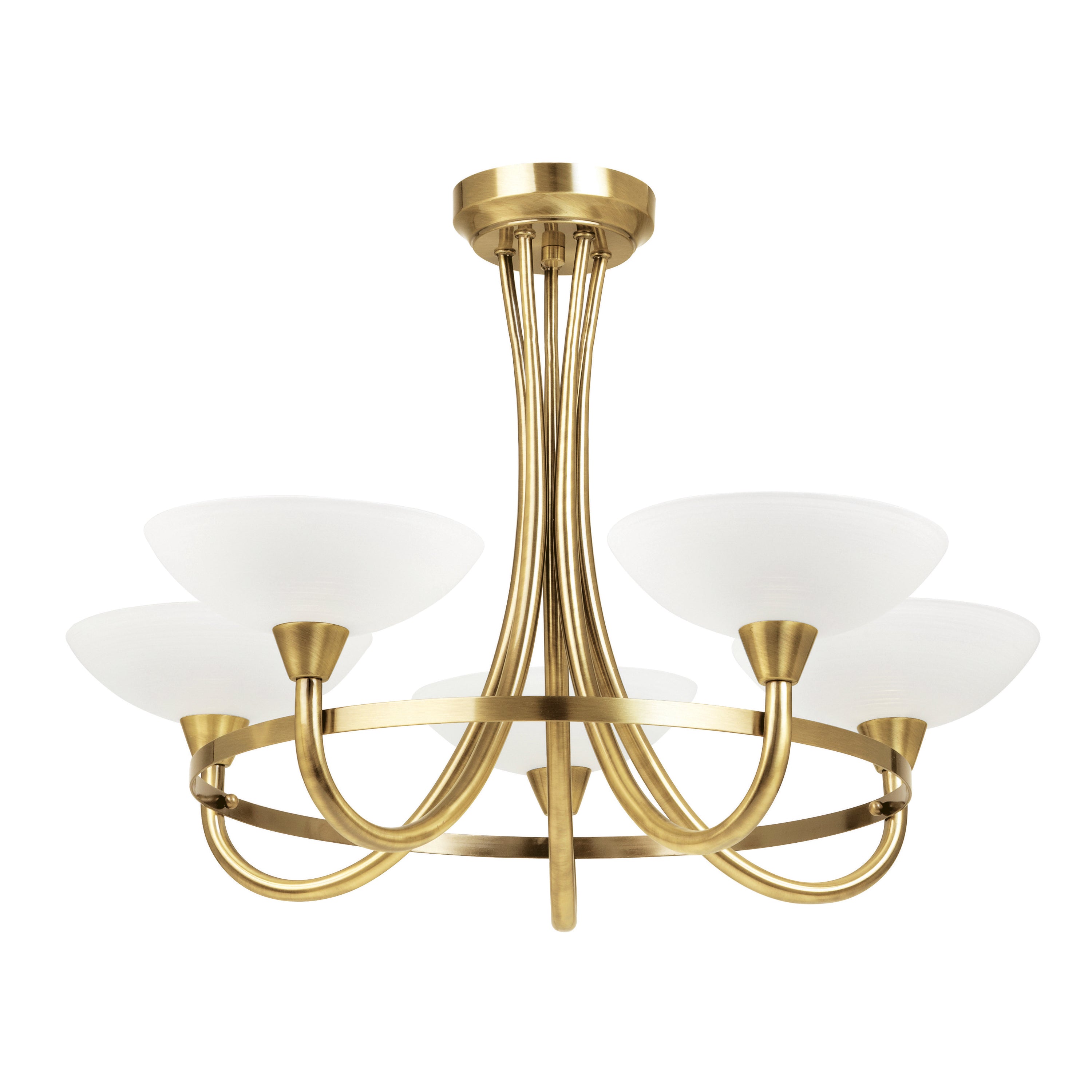Cagney 5 Ceiling Lamp Antique Brass - Glass / Steel | Migo Interiors