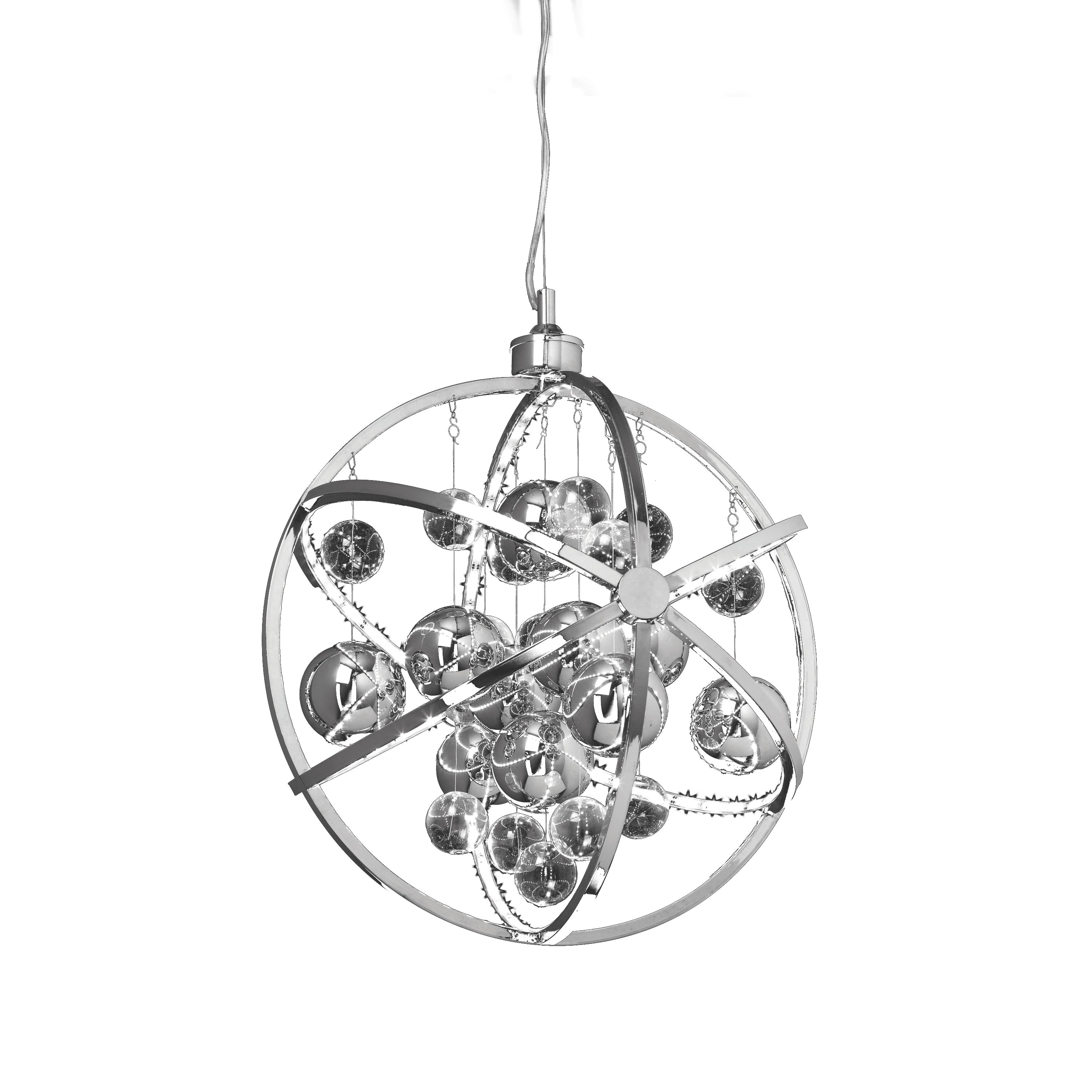 Muni Pendant Light Chrome 715-1780mm - Glass / Steel | Migo Interiors
