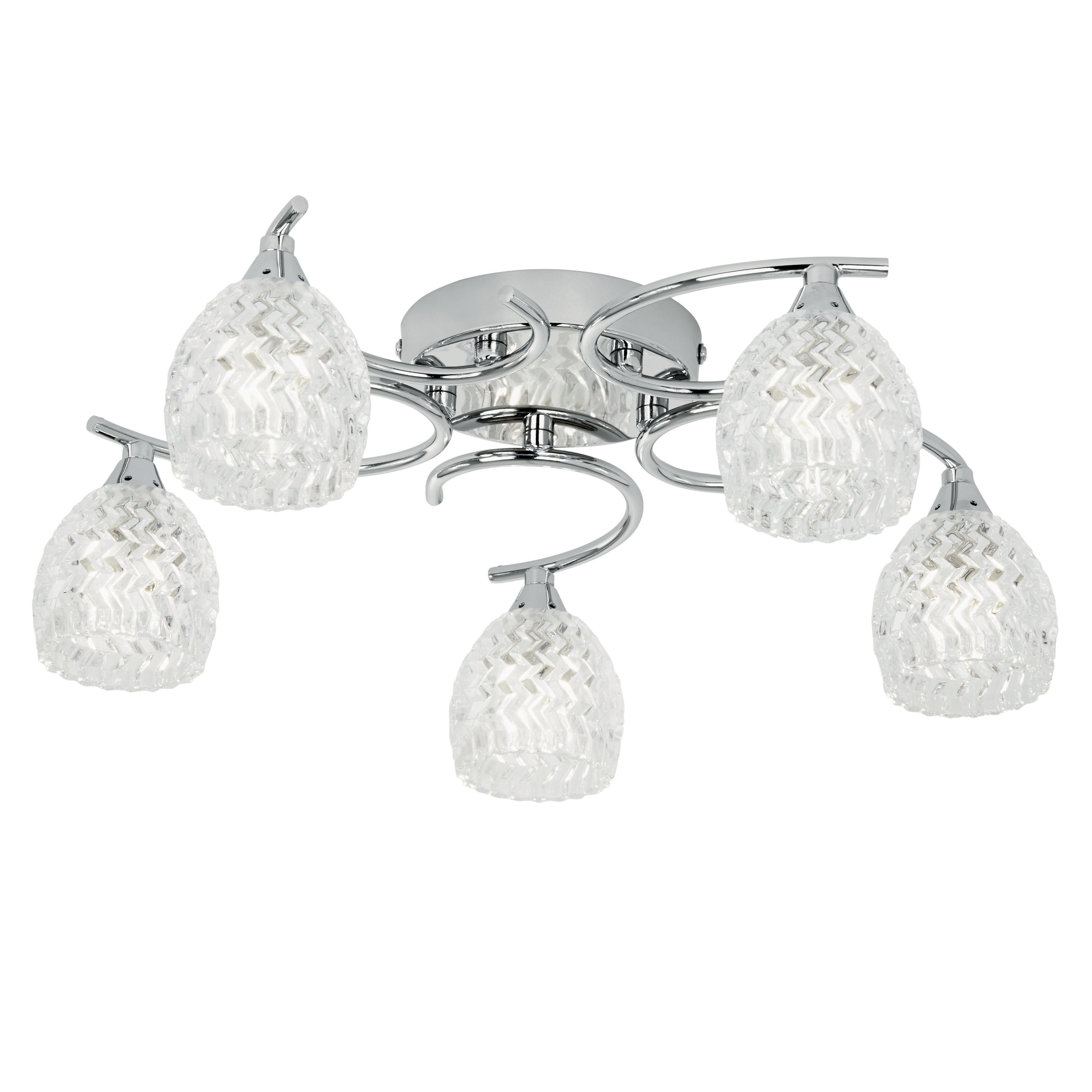 Boyer 5 Ceiling Lamp Chrome - Glass / Steel | Migo Interiors
