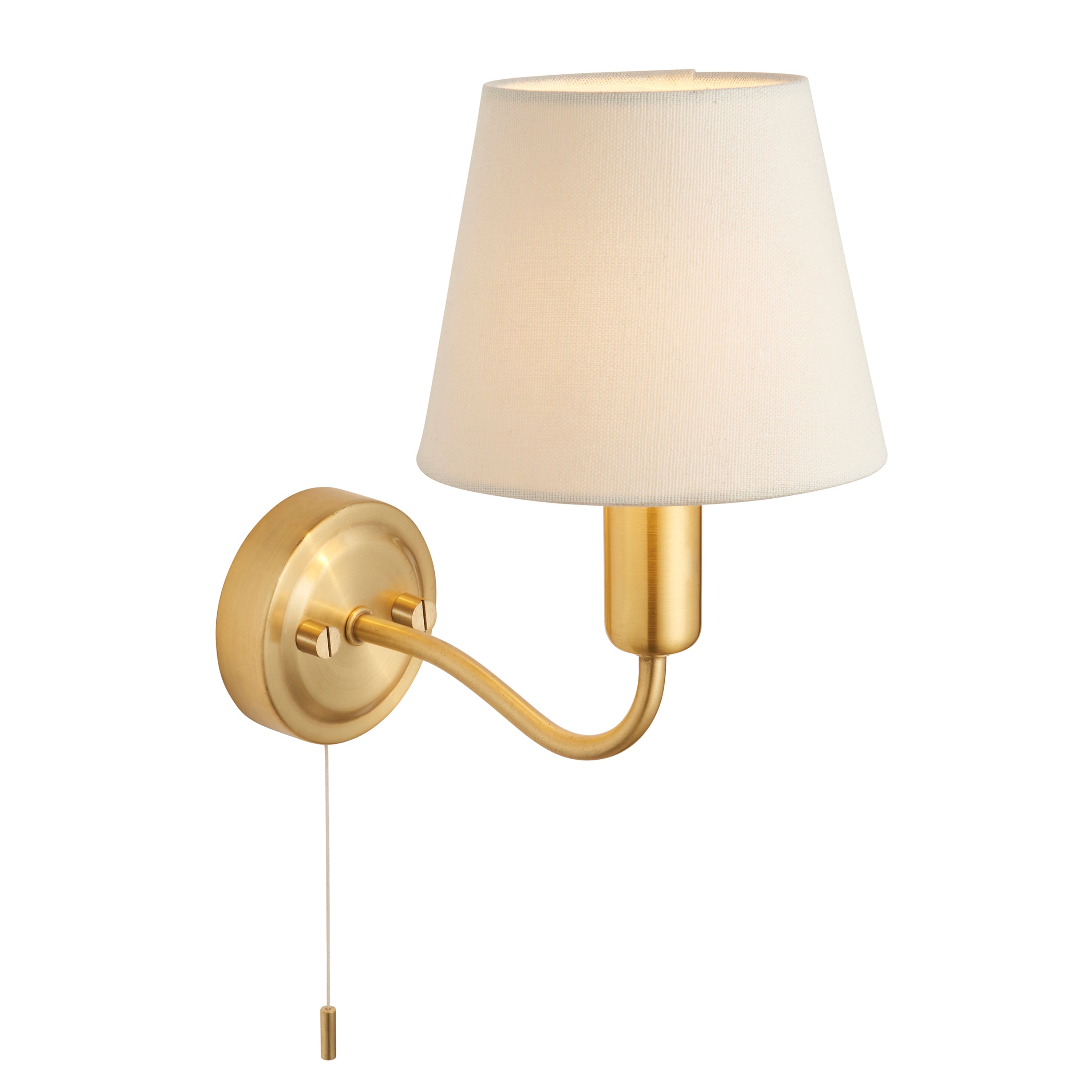 Conway Bathroom 1 Wall Light Satin Brass - Steel / Fabric | Migo Interiors