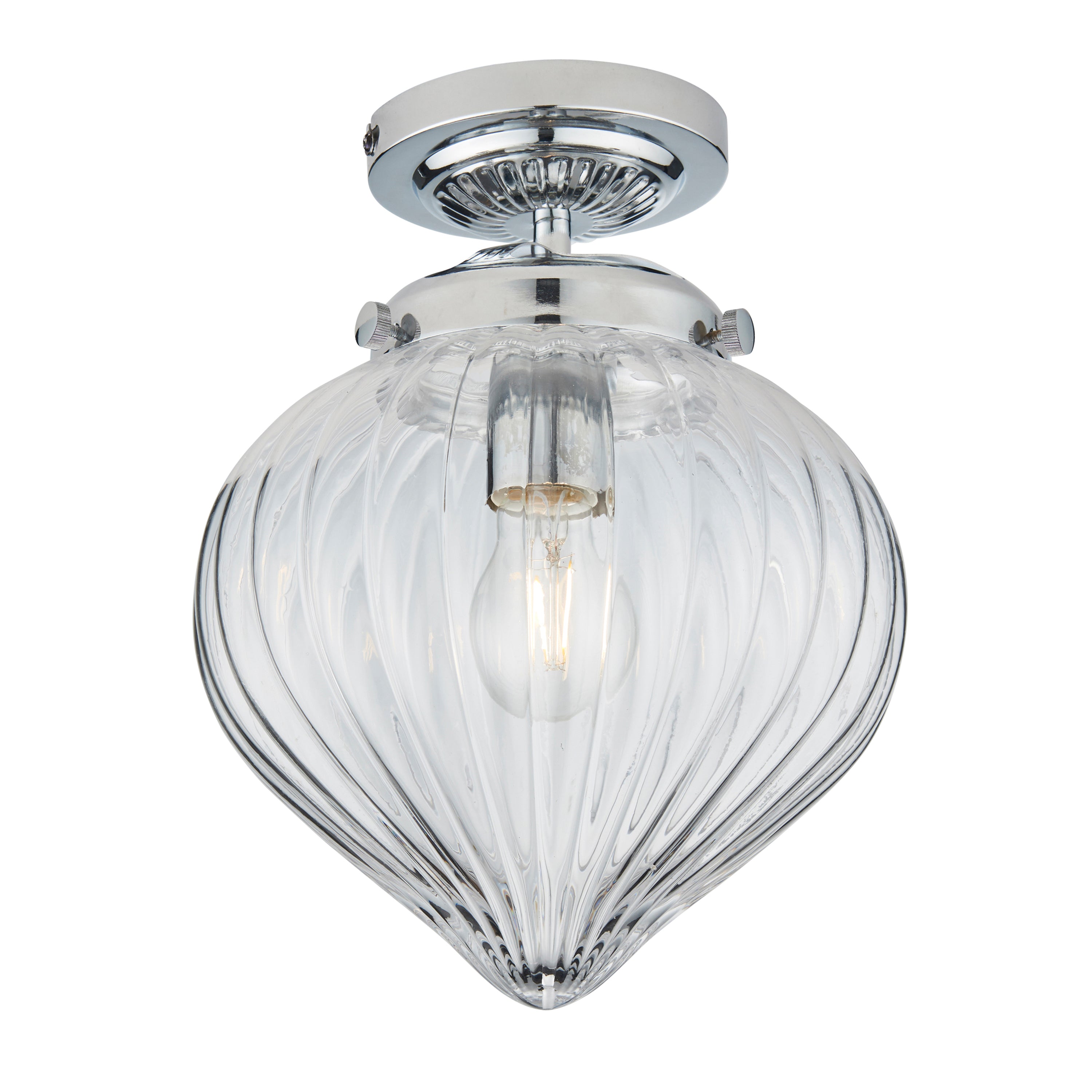 Cheston Bathroom 1 Ceiling Light - Steel / Glass | Migo Interiors