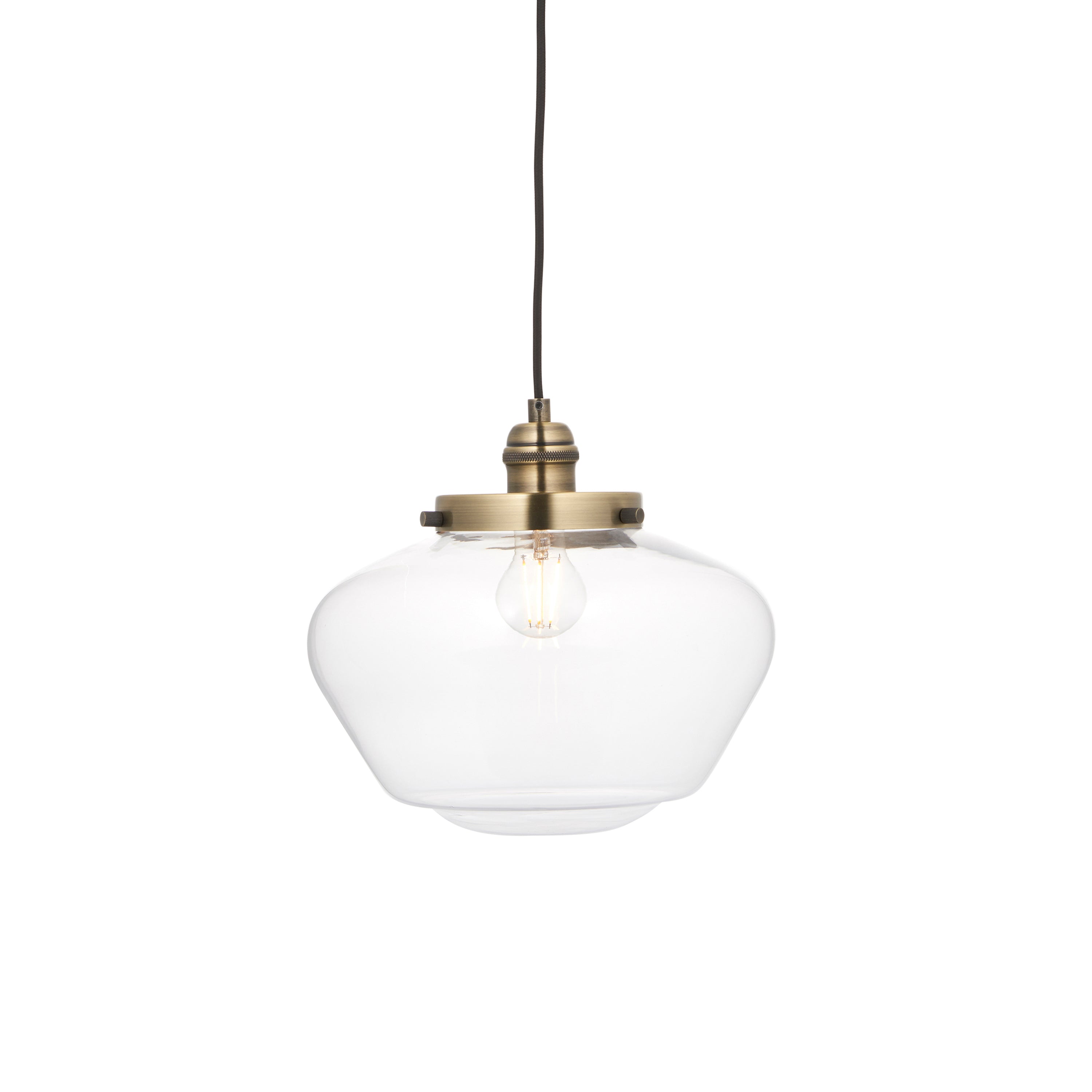 Camberley 1 Pendant Light Antique Brass Clear