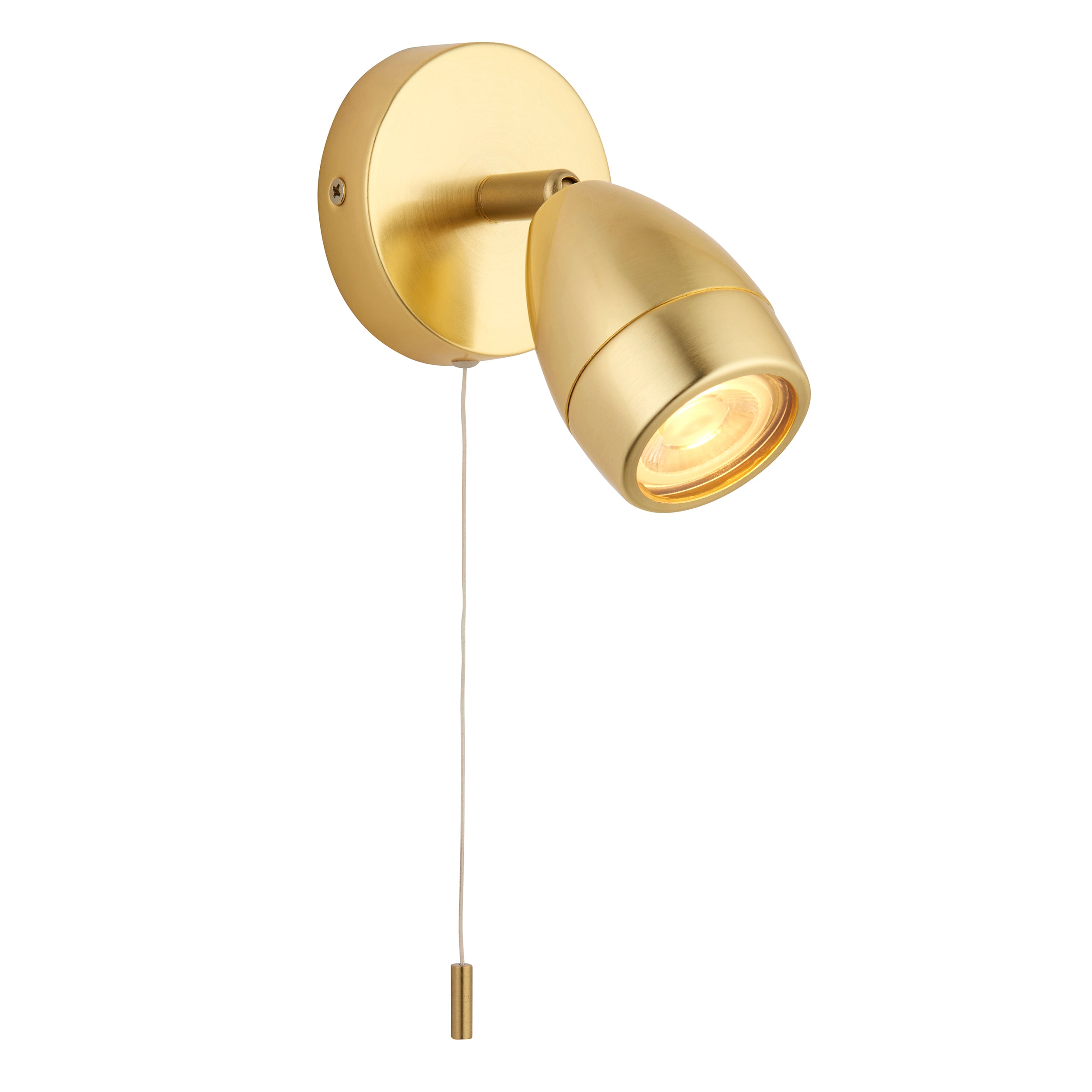 Porto Bathroom 1 Wall Light Satin Brass - Steel / Glass | Migo Interiors