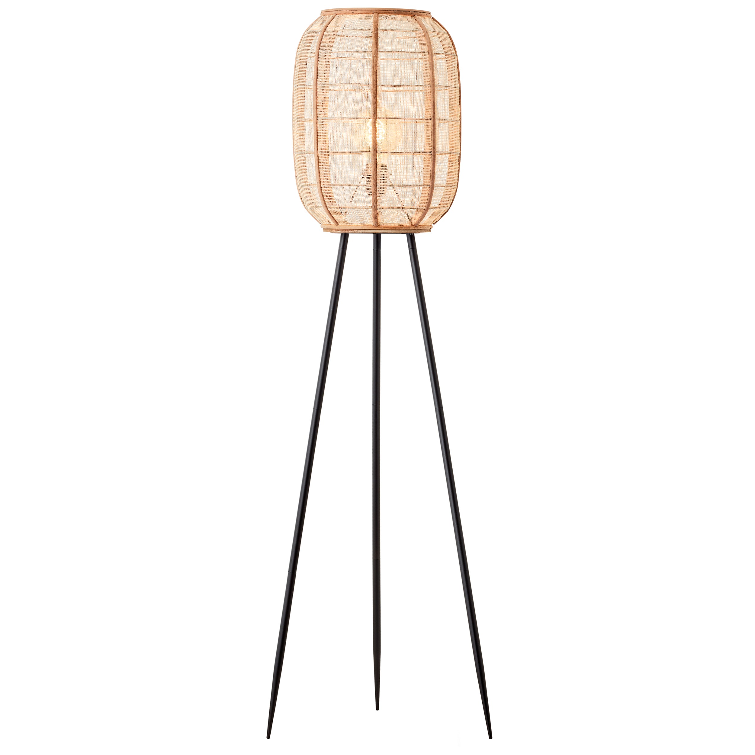 Zaire Floor Light - Steel / Bamboo / Fabric | Migo Interiors