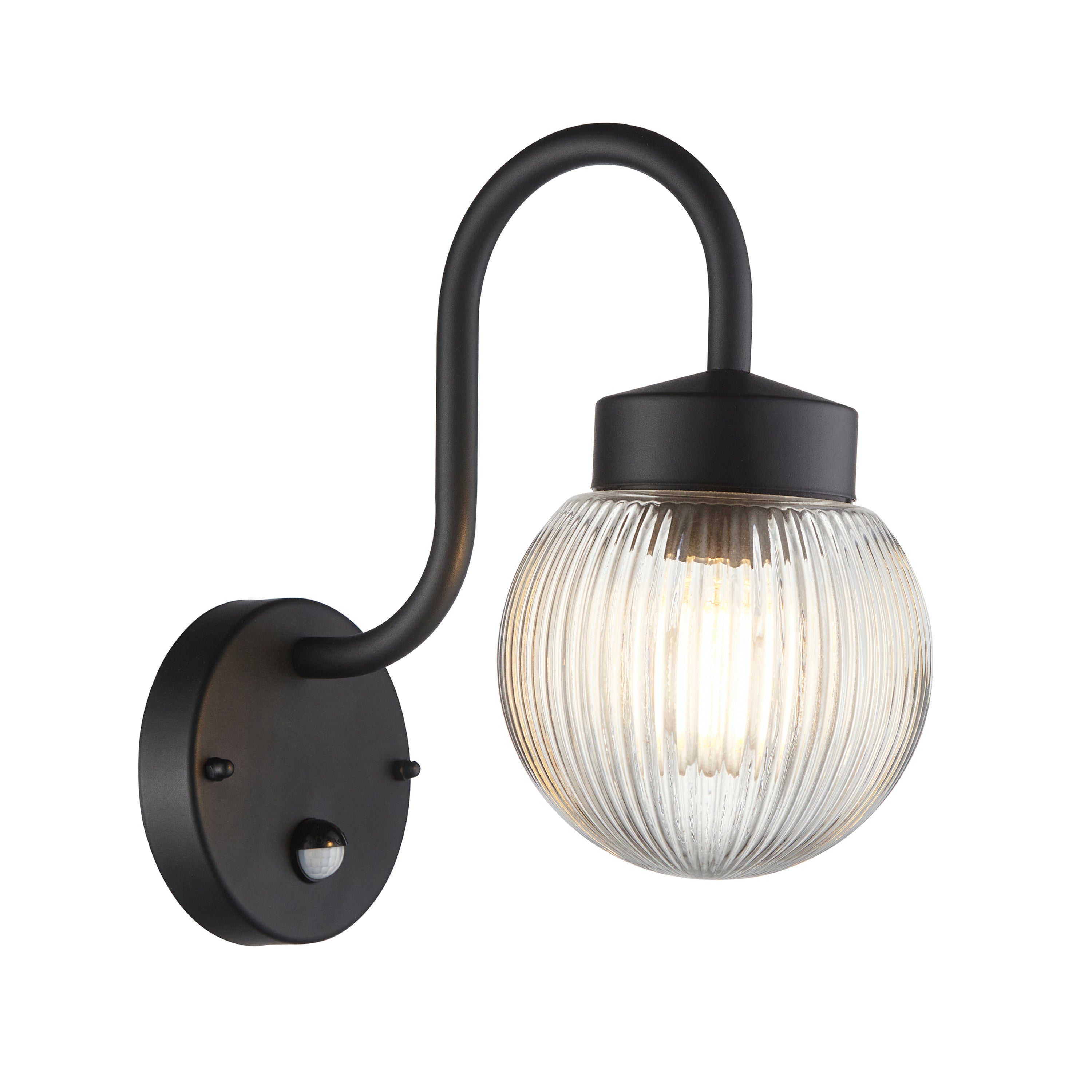 Eldon 1 Wall Light Black - Aluminium / Stainless Steel / Glass | Migo Interiors