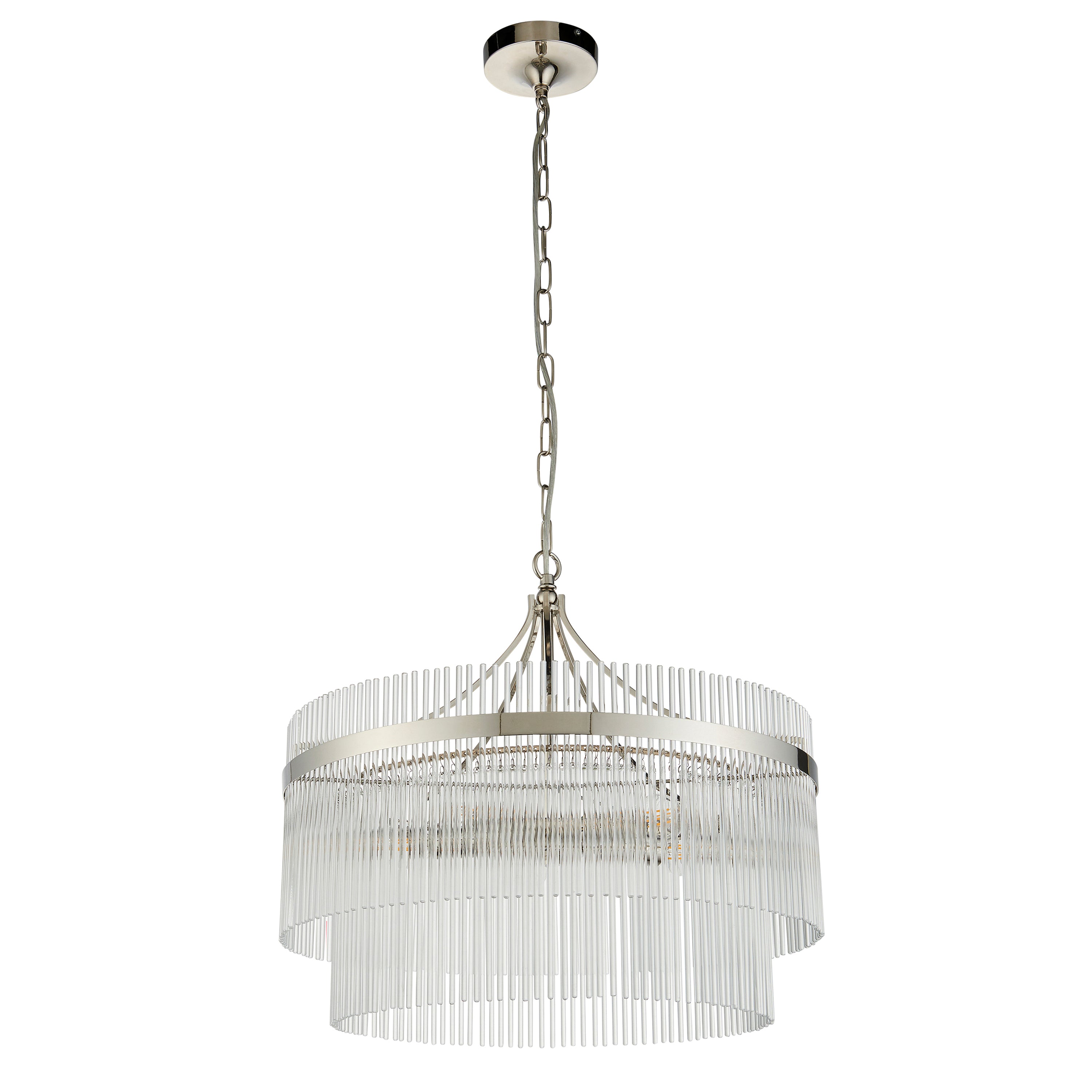 Marietta 5 Pendant Light Bright Nickel - Metal / Glass | Migo Interiors