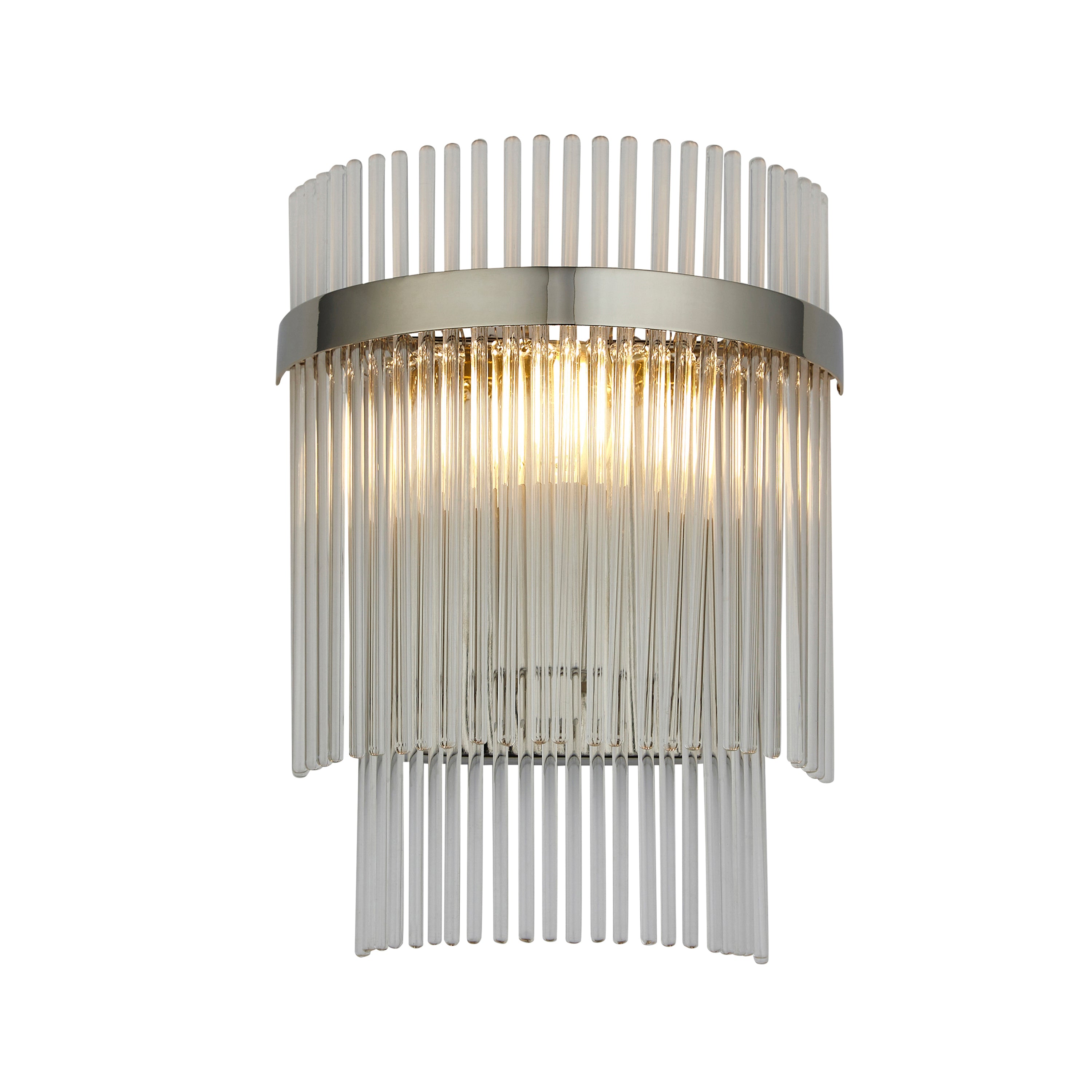 Marietta 1 Wall Light Bright Nickel - Metal / Glass | Migo Interiors