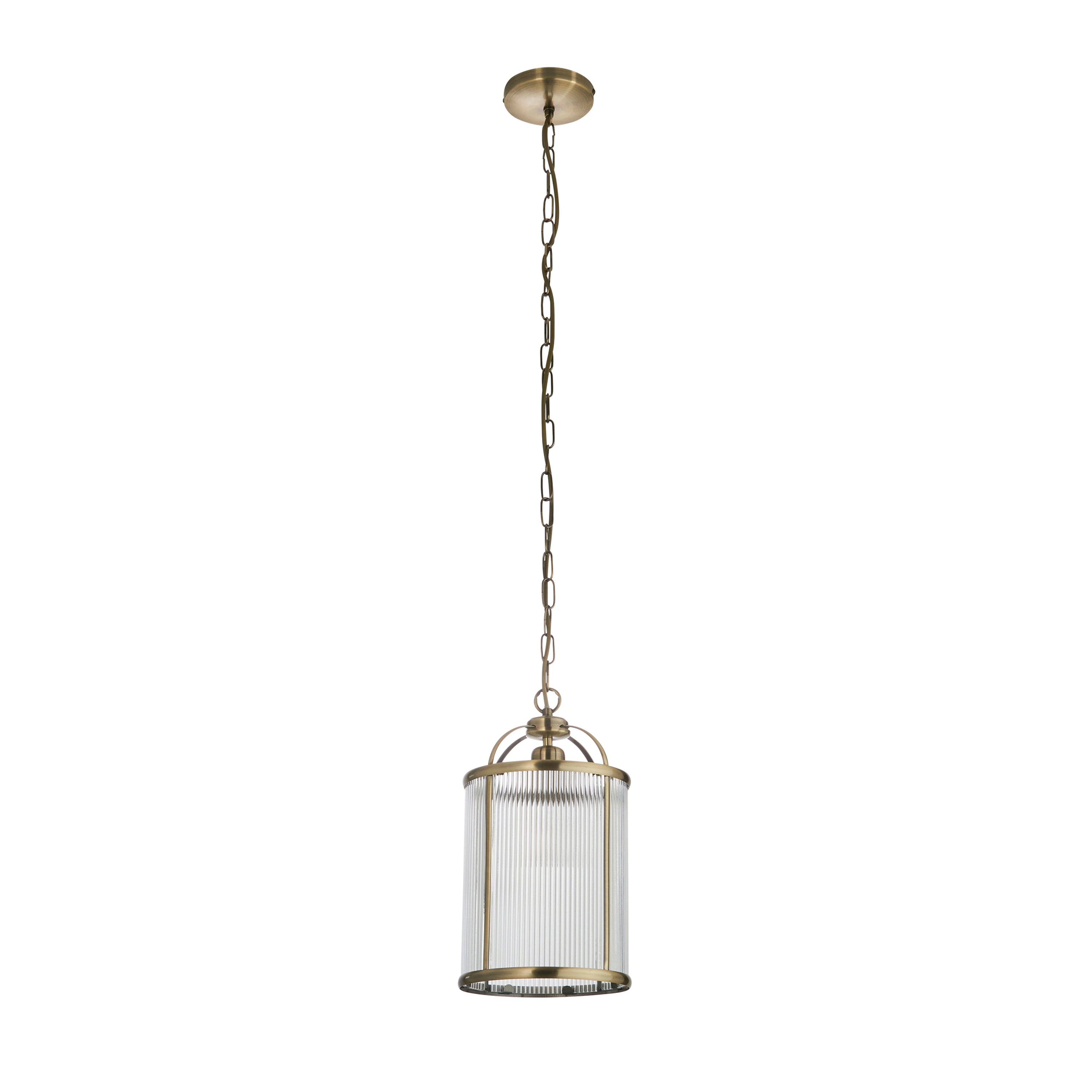 Lambeth Ribbed 1lt Pendant - Steel / Glass | Migo Interiors
