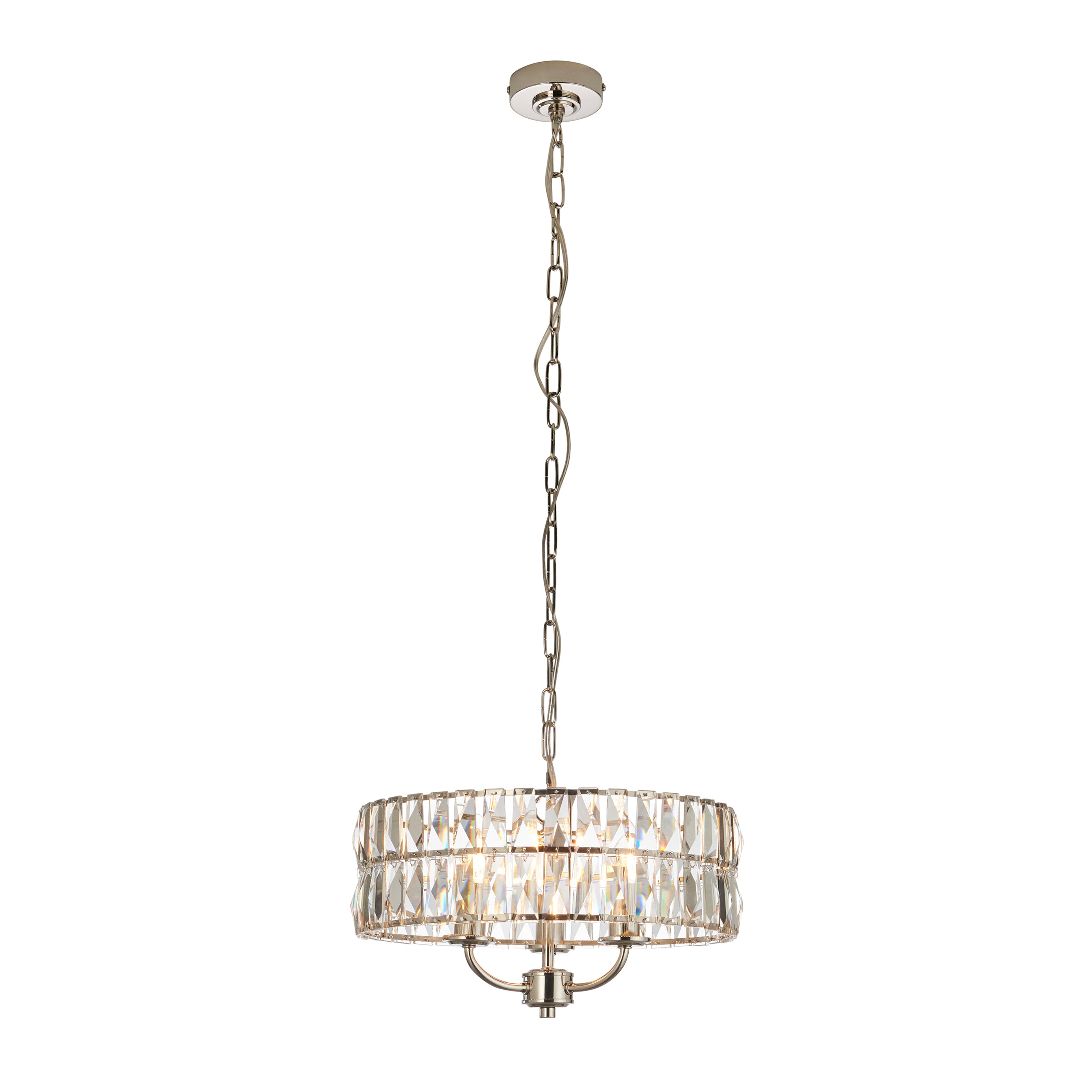 Clifton 3 Pendant Light Bright Nickel - Steel / Glass | Migo Interiors