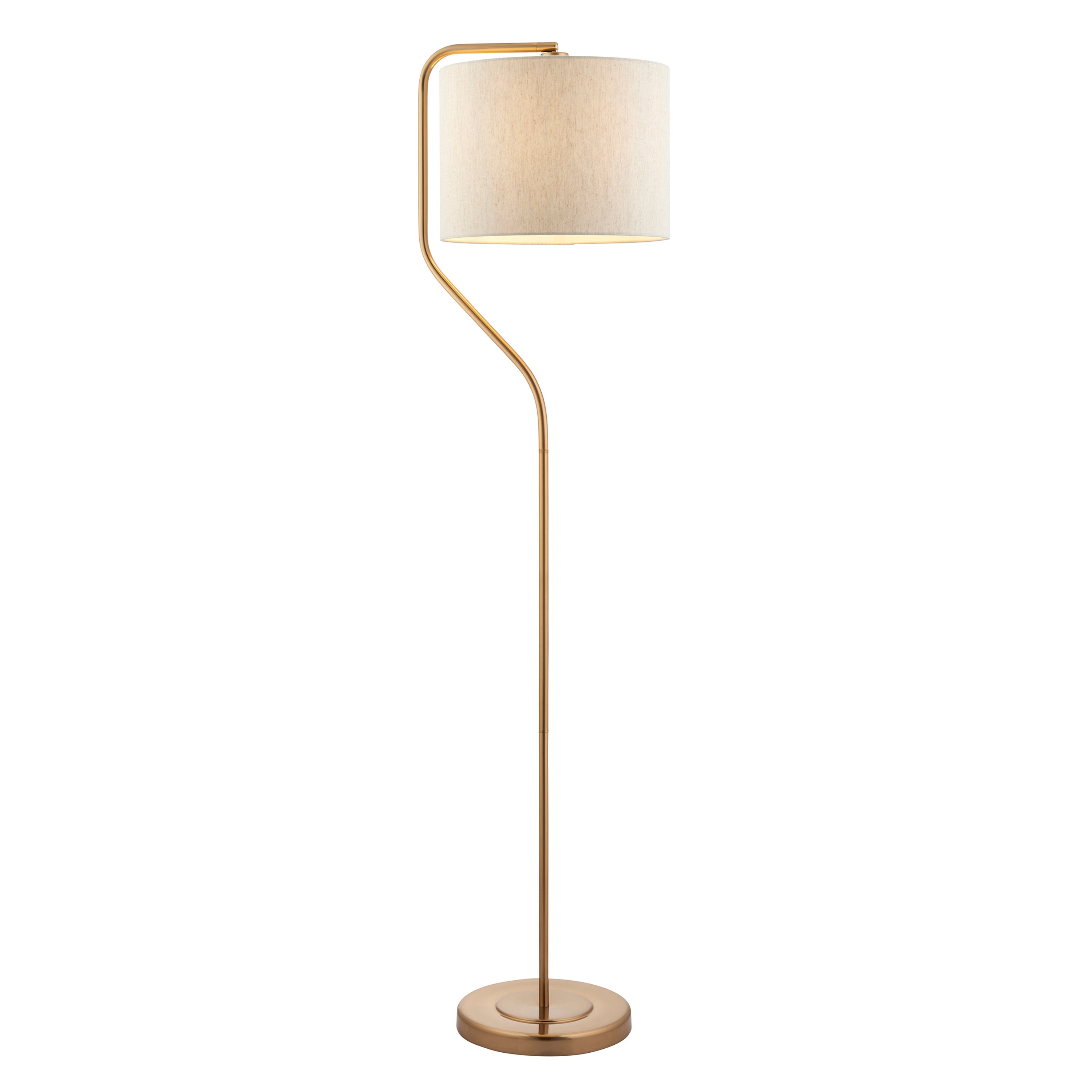 Clement Floor Lamp Brushed Aged Brass - Fabric / Steel | Migo Interiors
