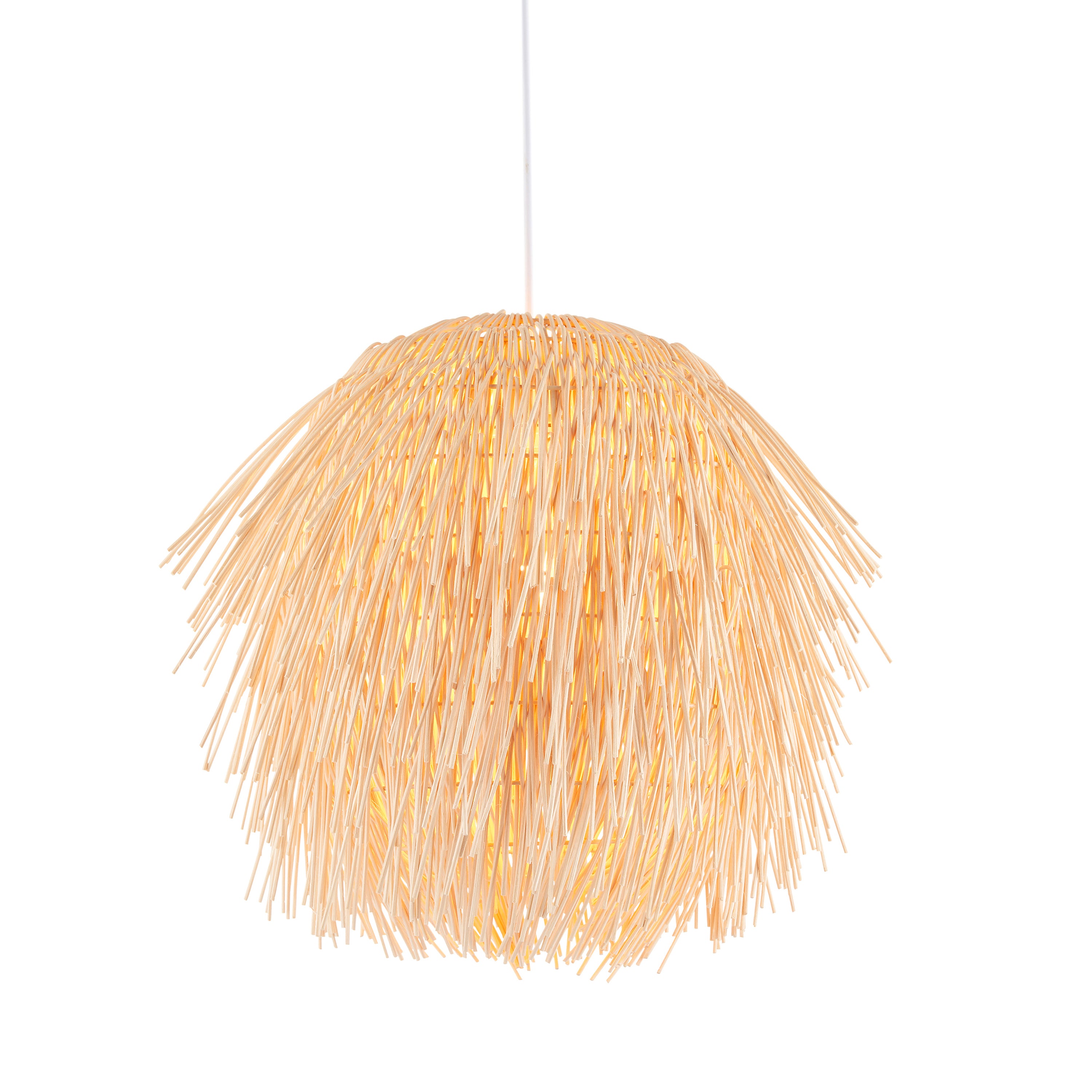 Pushpa 1 Pendant Light - Rattan / Steel | Migo Interiors
