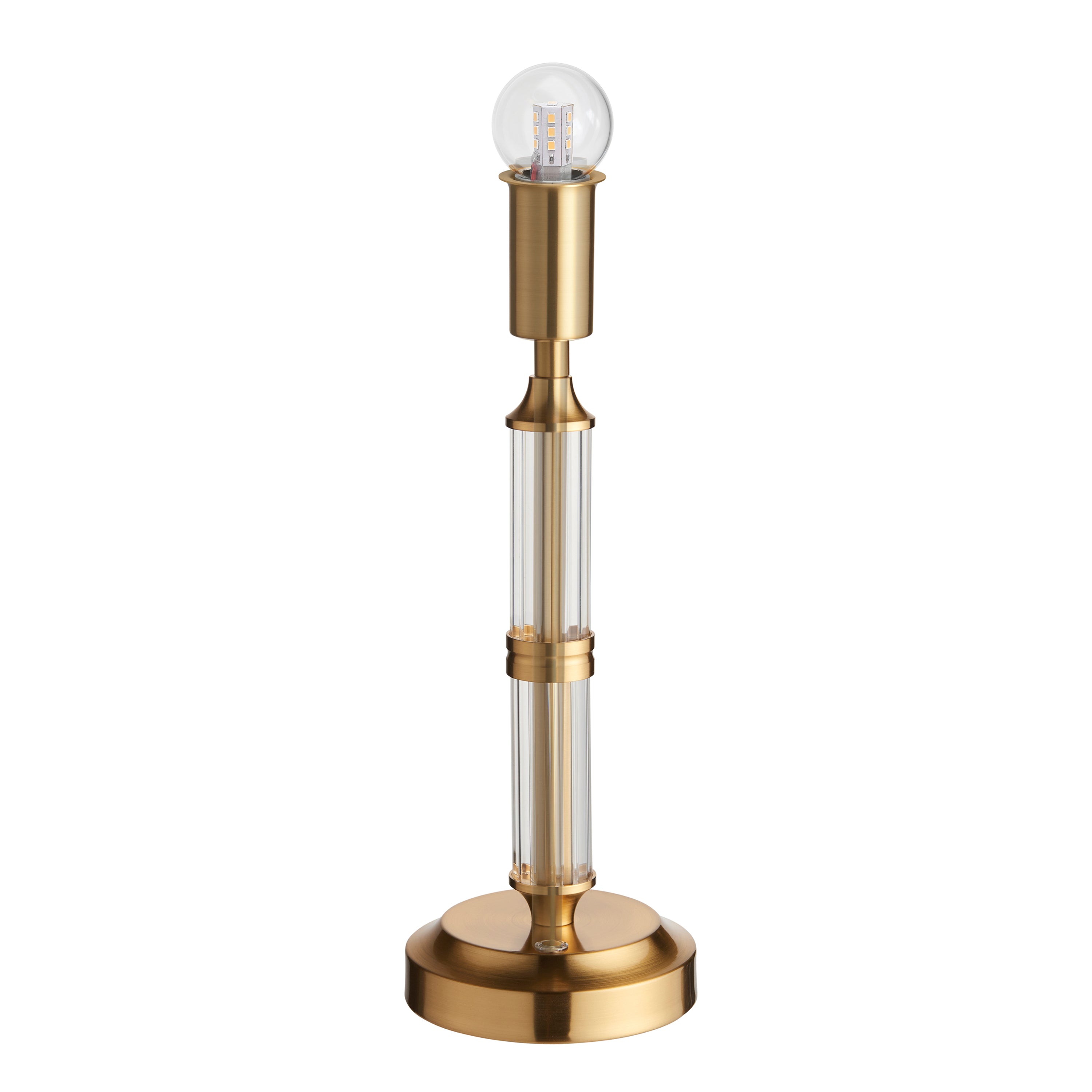 Morton Rechargeable Table Lamp Brushed Aged Brass - Acrylic / Steel | Migo Interiors