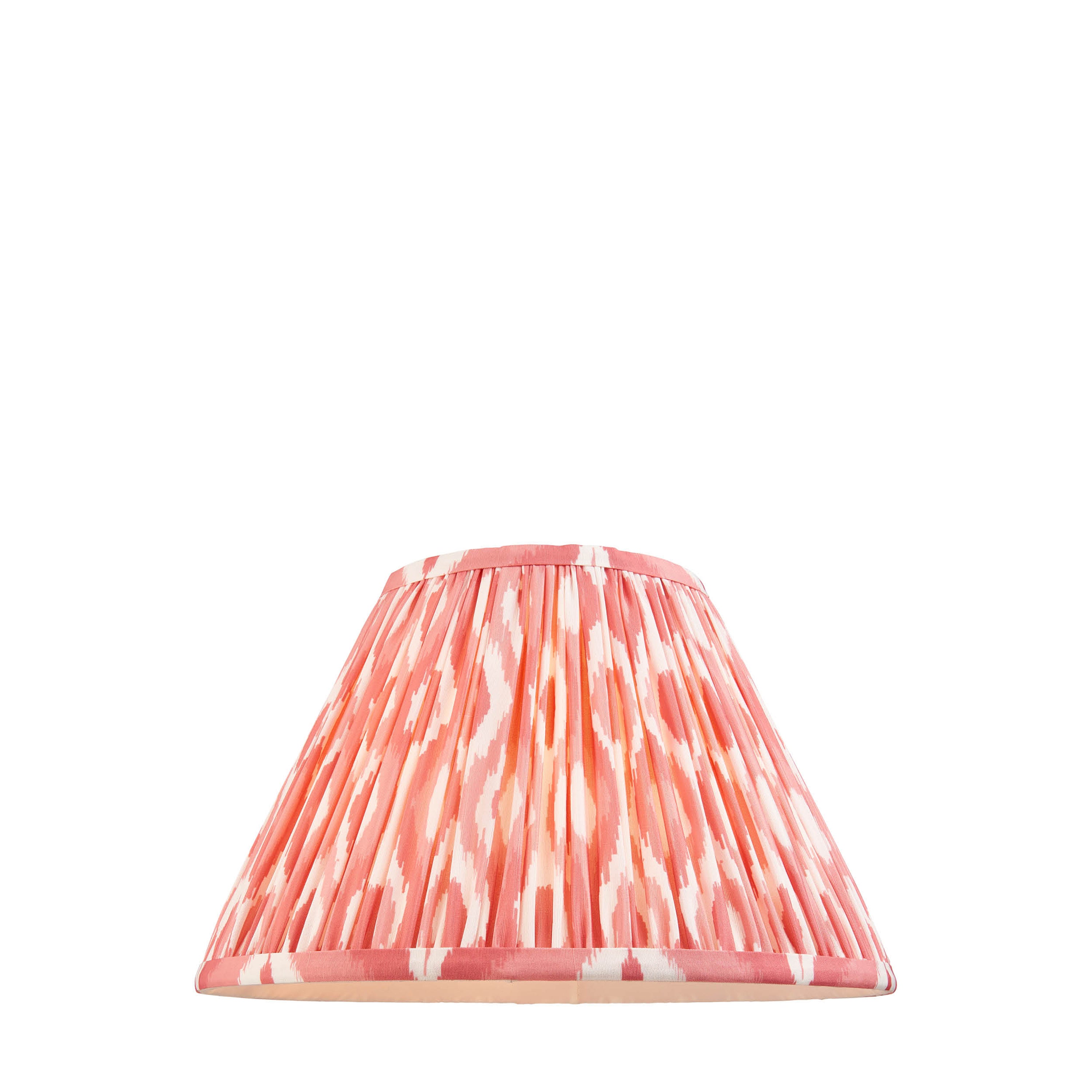 Ikat Shade Coral Pink Fabric - Fabric / Steel | Migo Interiors