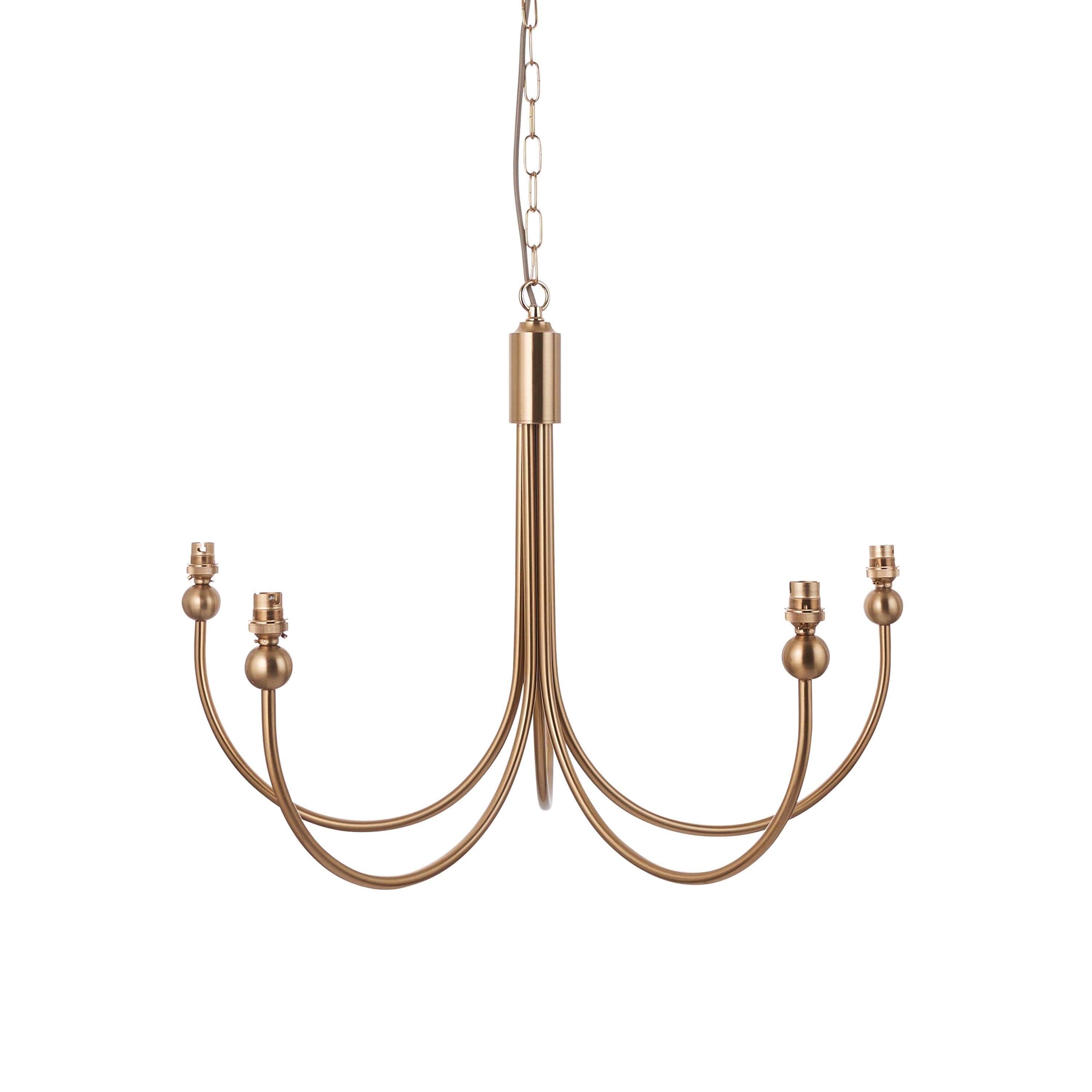 Santiago 5 Pendant Light Fitting Curved Brass - Steel | Migo Interiors