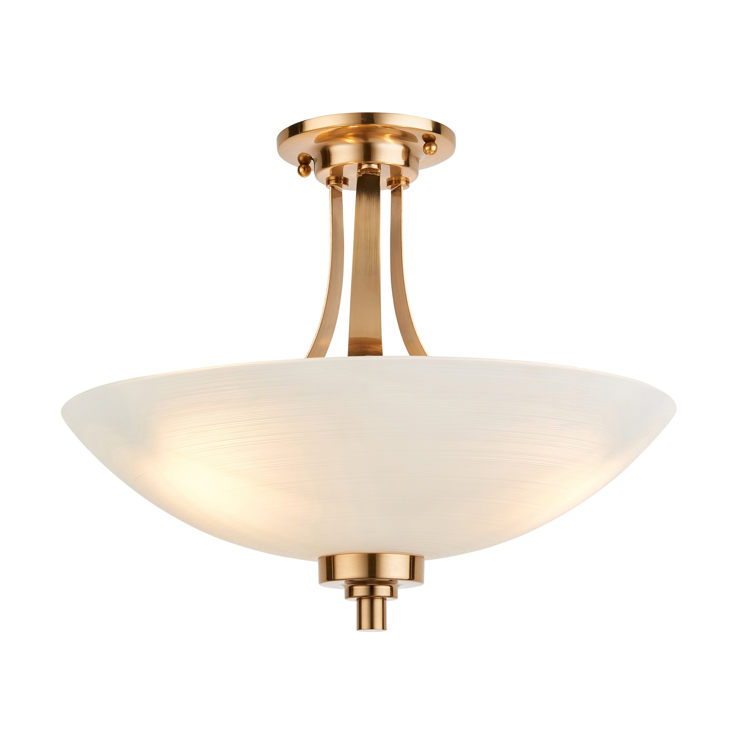 Welles 3 Ceiling Light Brushed Aged Brass - Glass / Steel | Migo Interiors