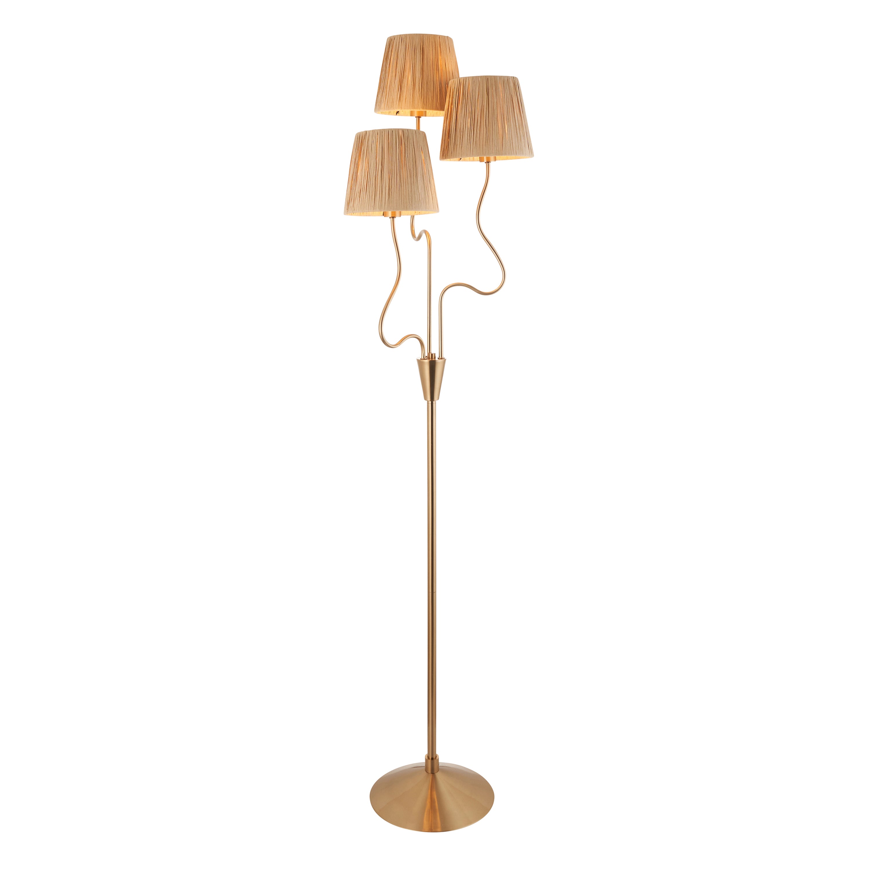 Wriggle 3 Floor Lamp Brushed Aged Brass