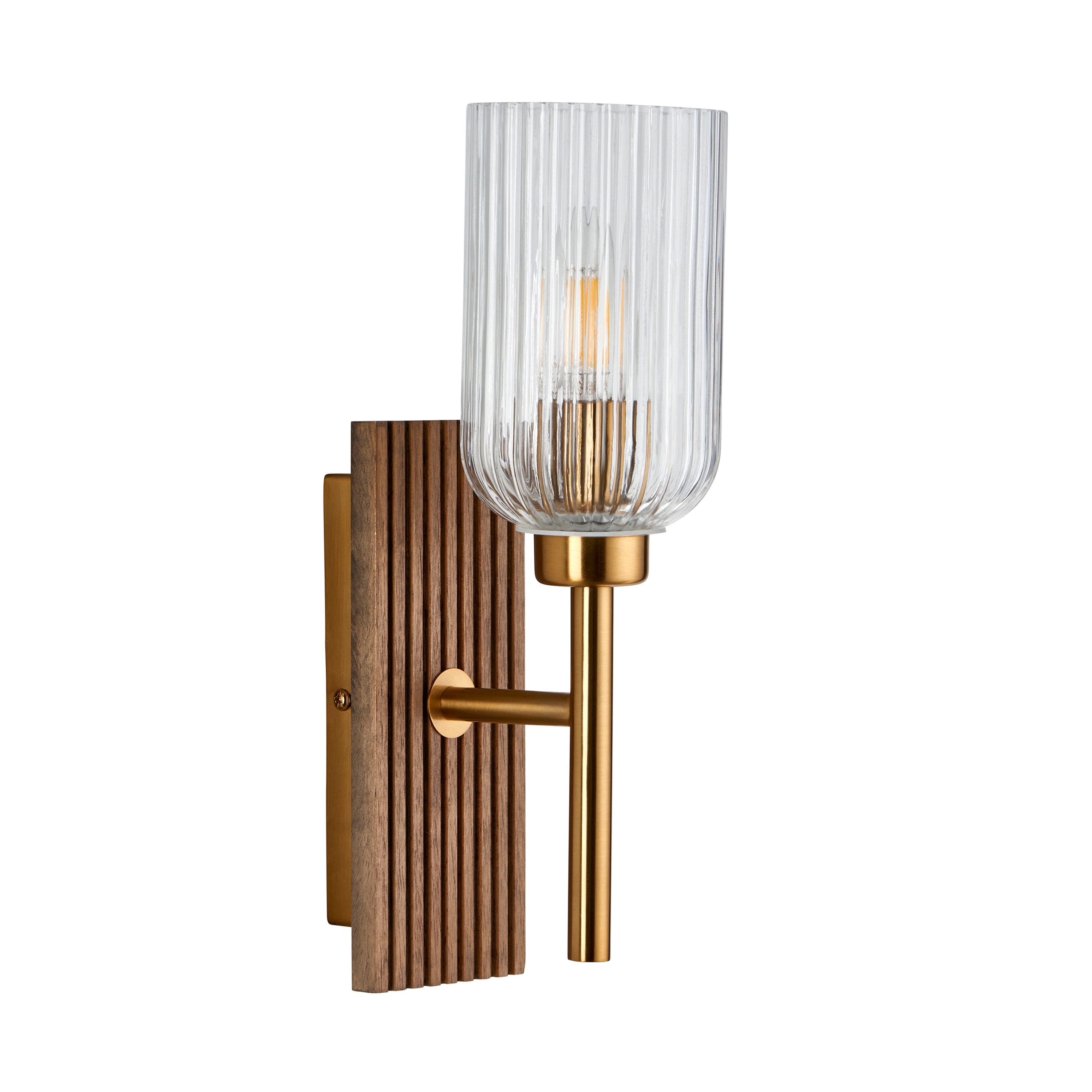 Grove Wall Light Dark Beechwood/Vintage Brass