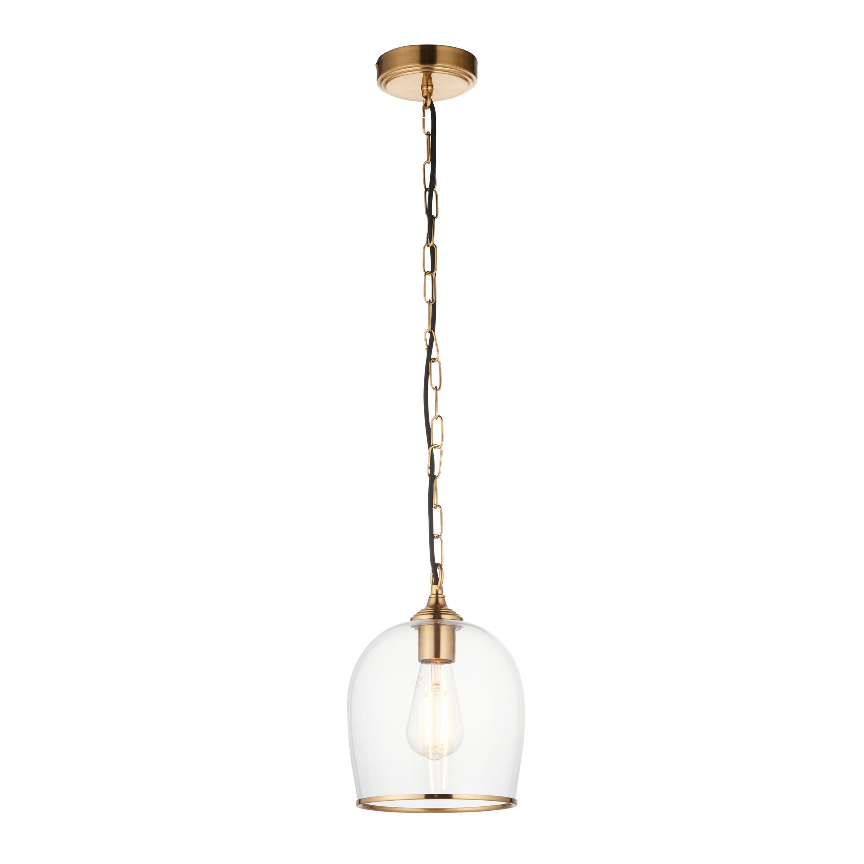 Ashcroft 1 Pendant Light Brushed Aged Brass