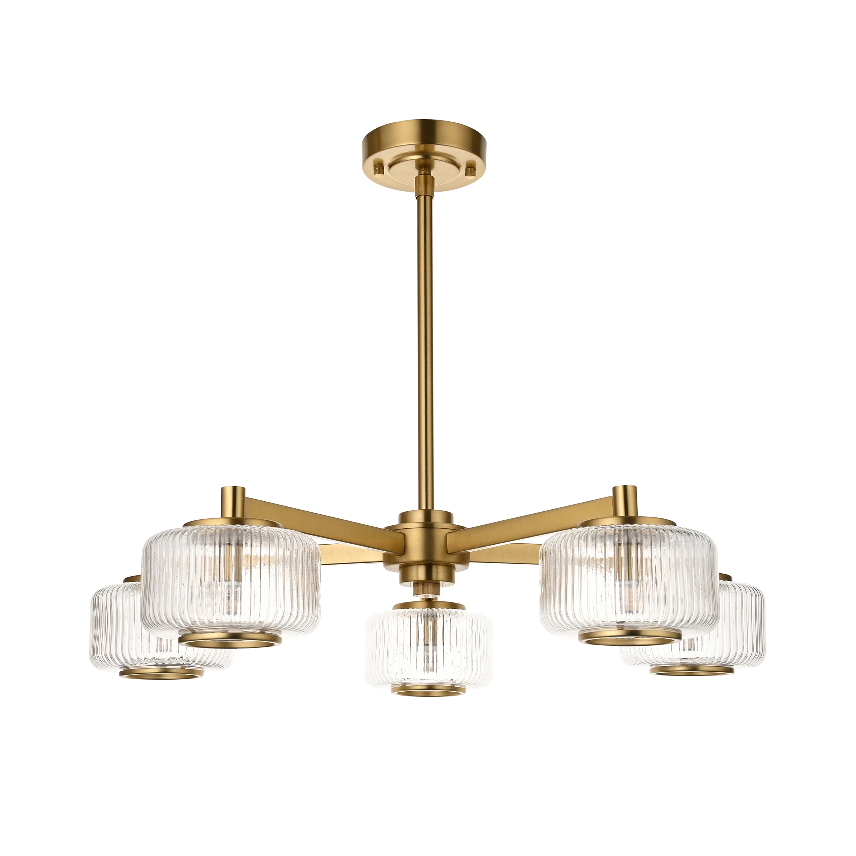 Stamford 5 Pendant Light Brushed Aged Brass