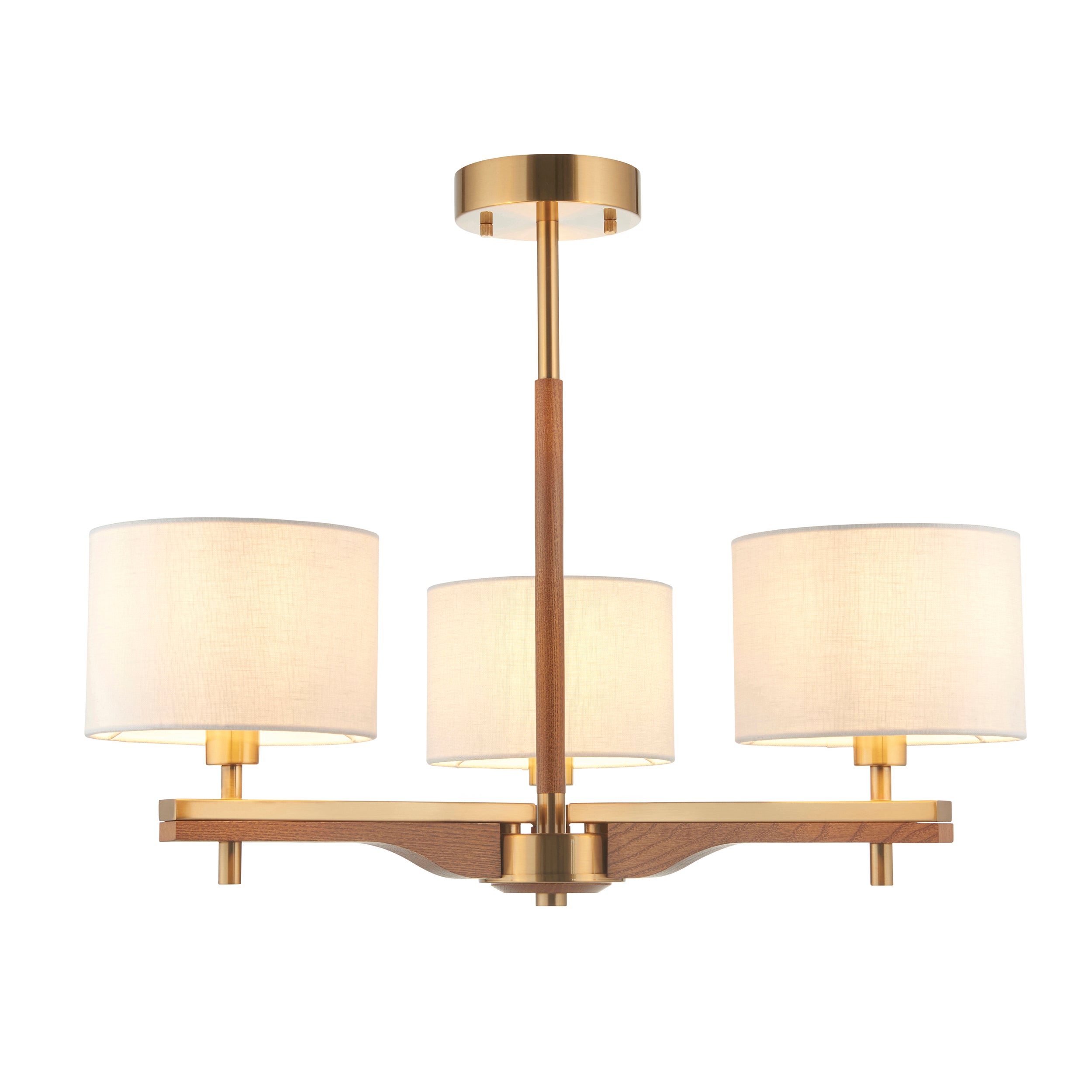 Heathcliff 3 Ceiling Light Brushed Aged Brass