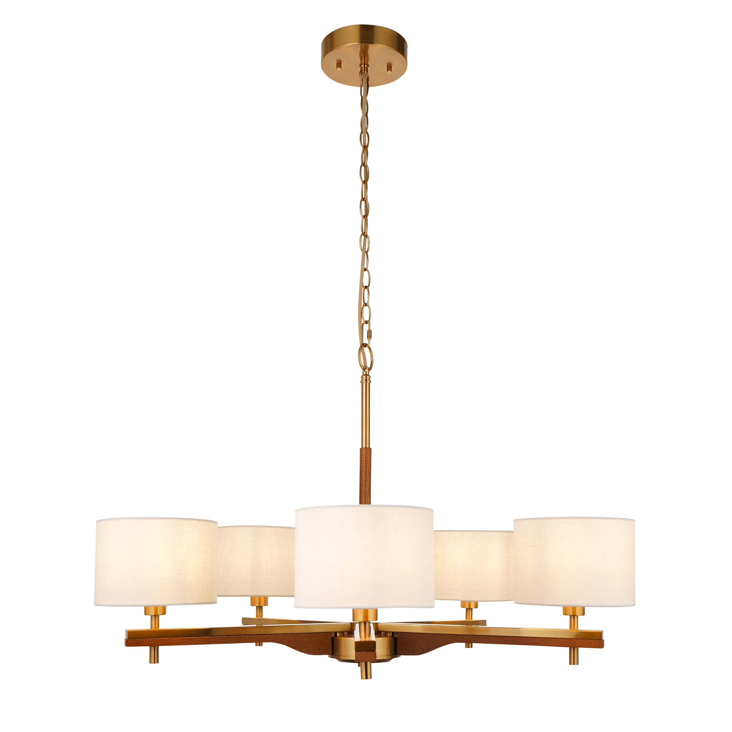 Heathcliff 5 Pendant Light Brushed Aged Brass