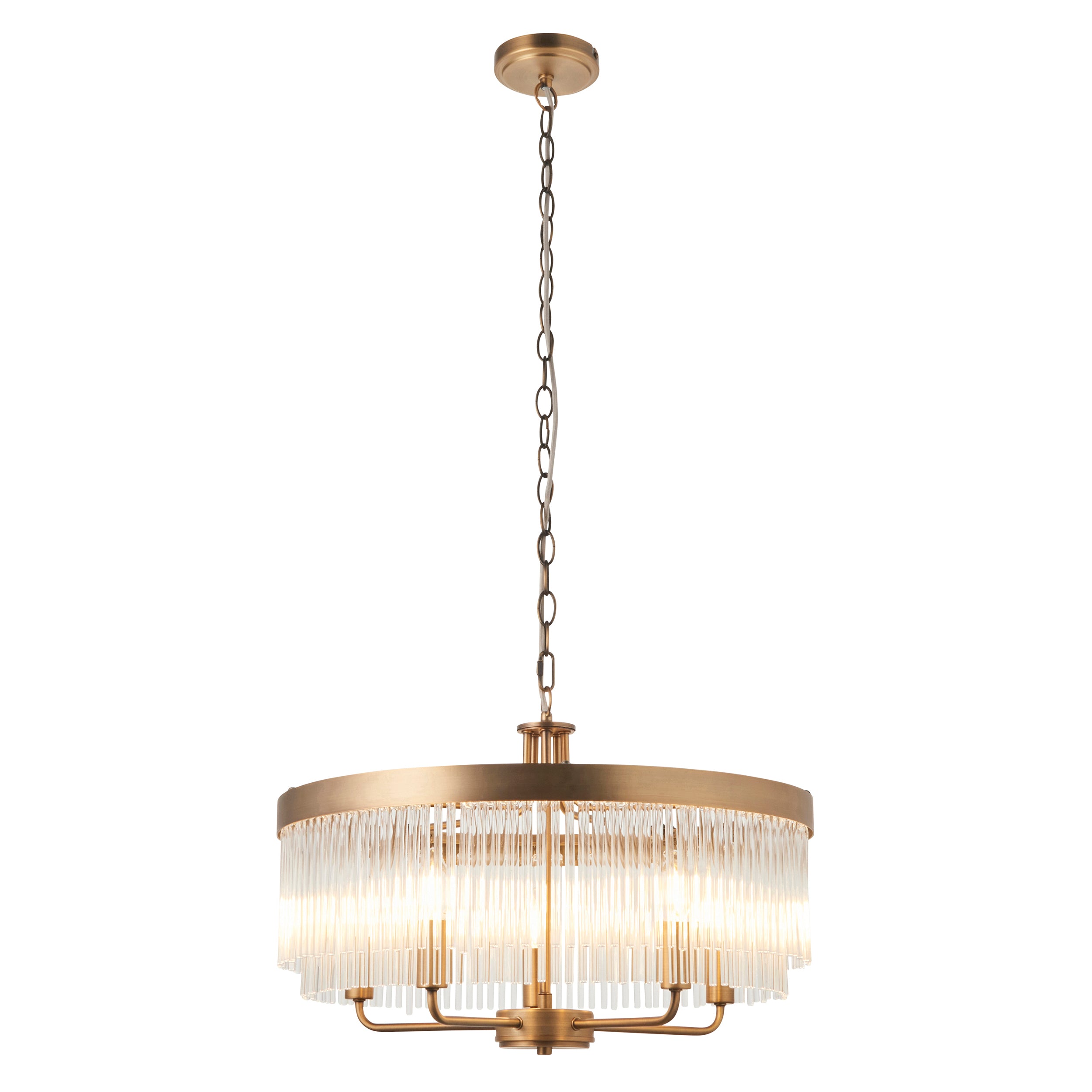 Clermont 5 Pendant Light Warm Antique Brass
