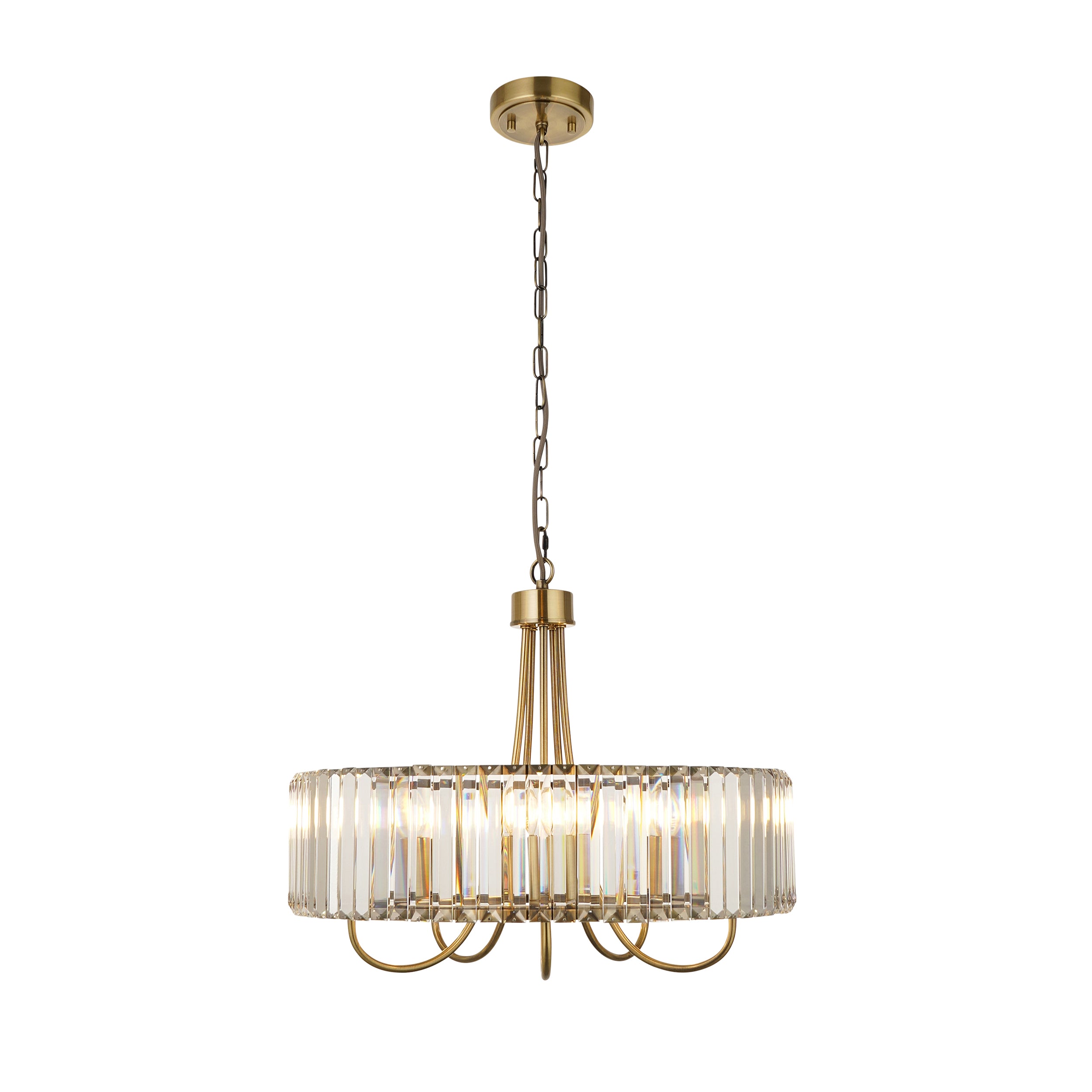Visconti 5 Pendant Light Antique Brass