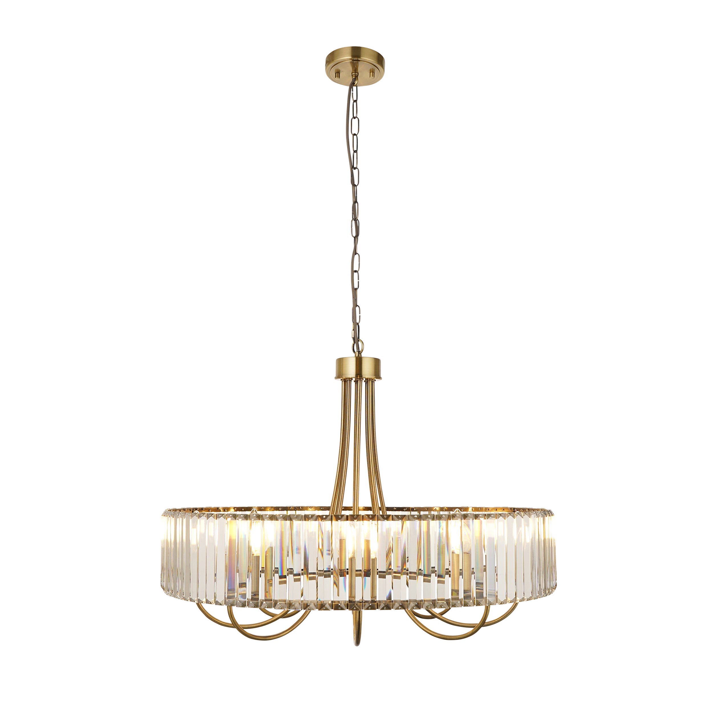 Visconti 8 Pendant Light Antique Brass