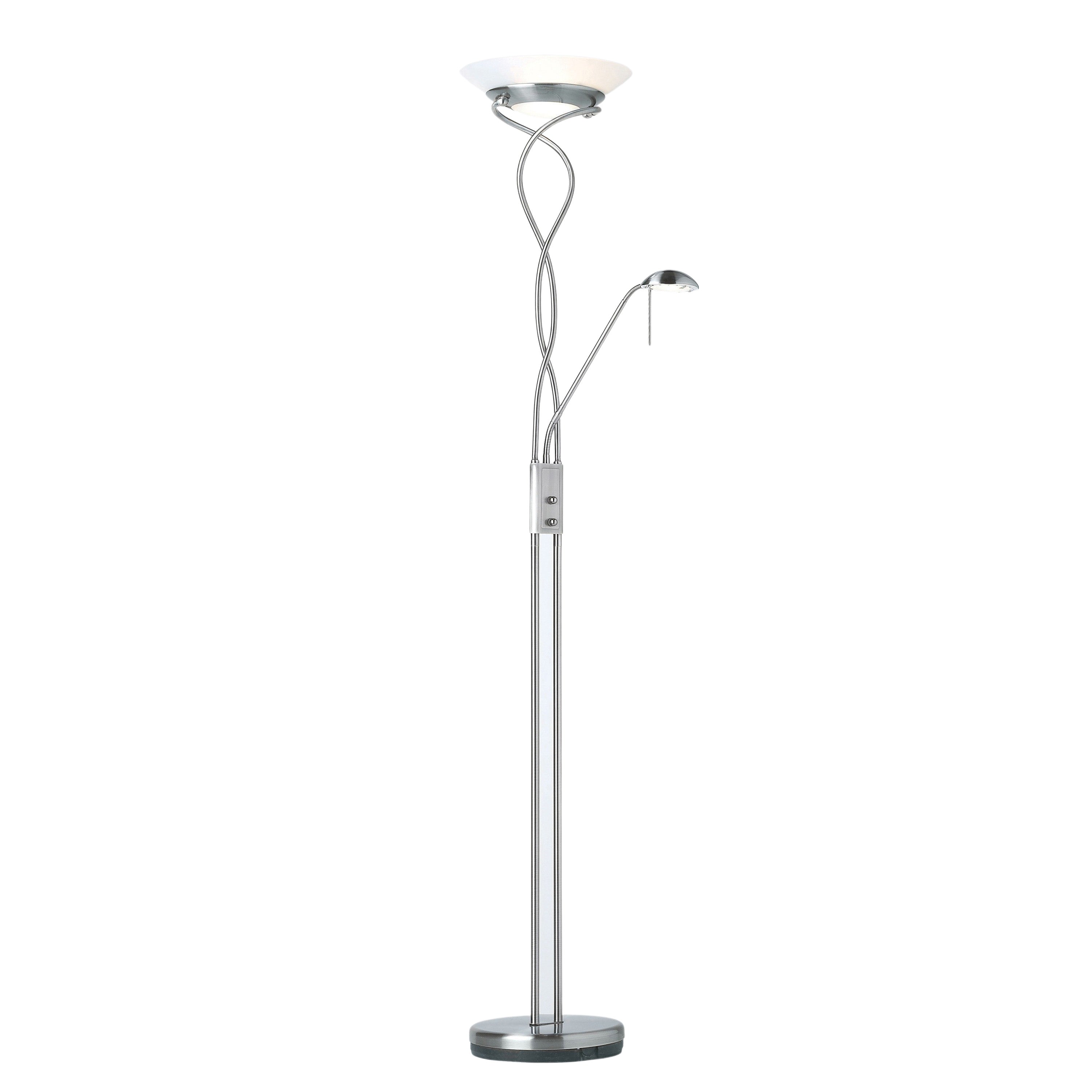 Monaco Floor Lamp Satin Chrome - Glass / Steel | Migo Interiors