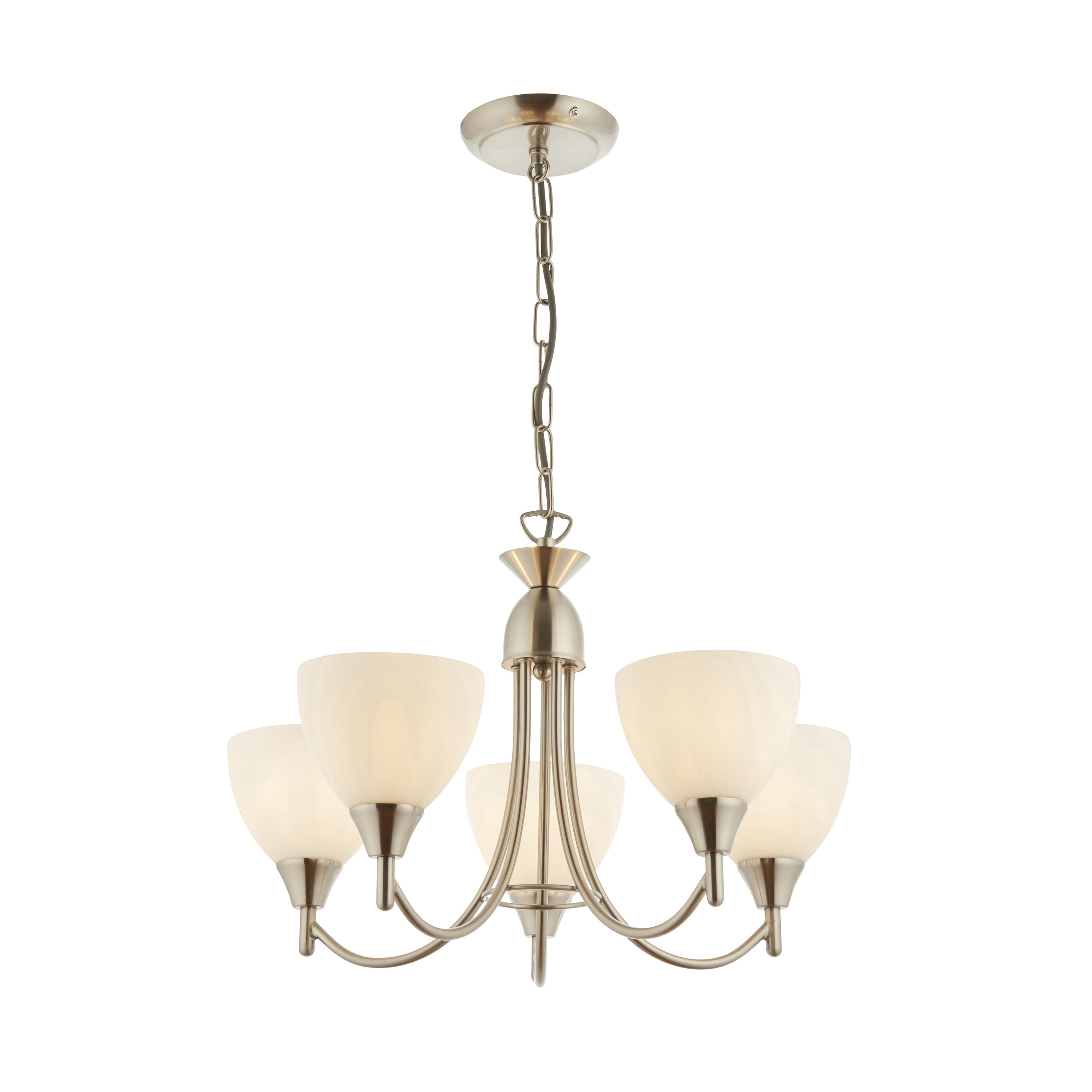 Alton 5 Pendant Light Satin Chrome - Glass / Steel | Migo Interiors