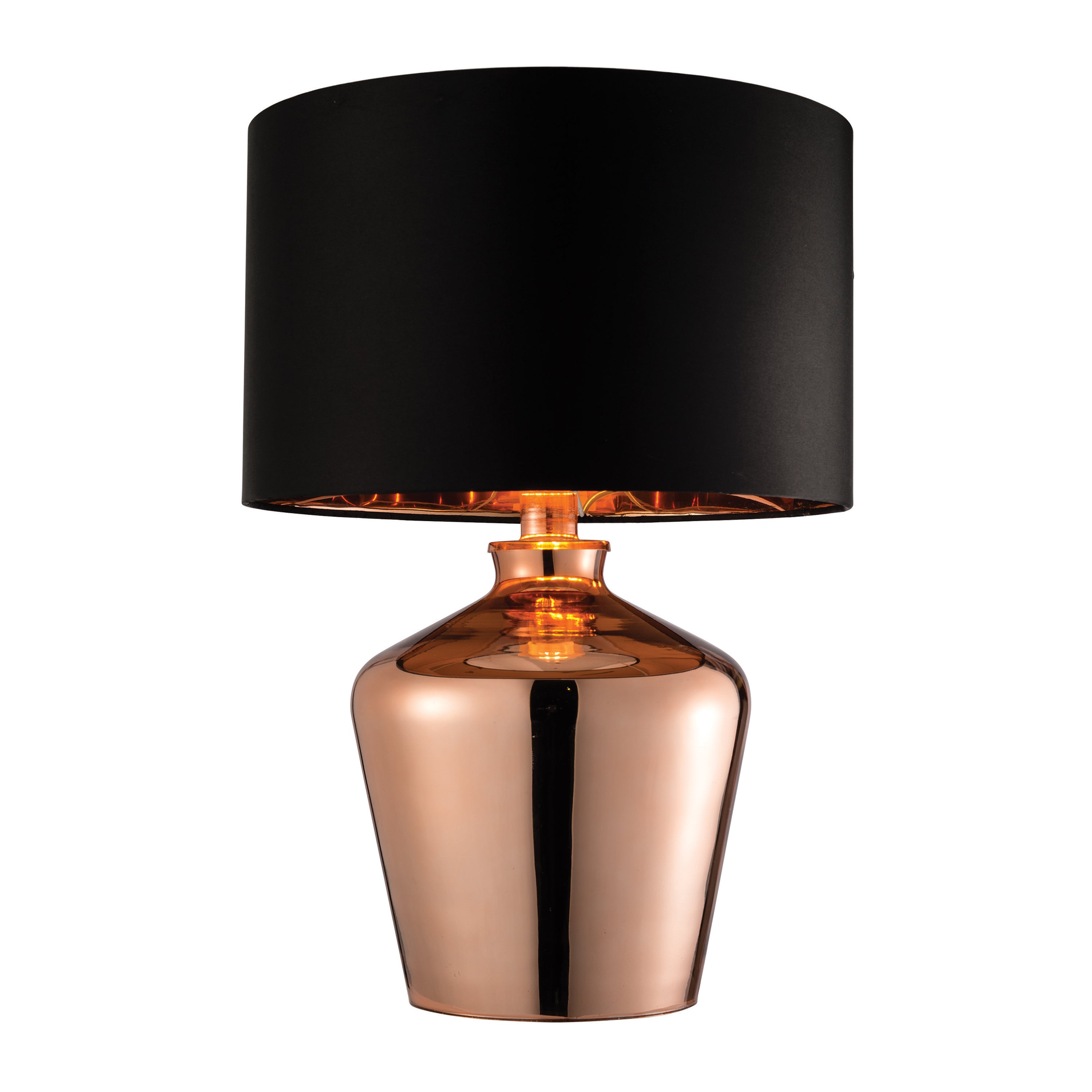 Waldorf Table Lamp Copper - Fabric / Glass | Migo Interiors