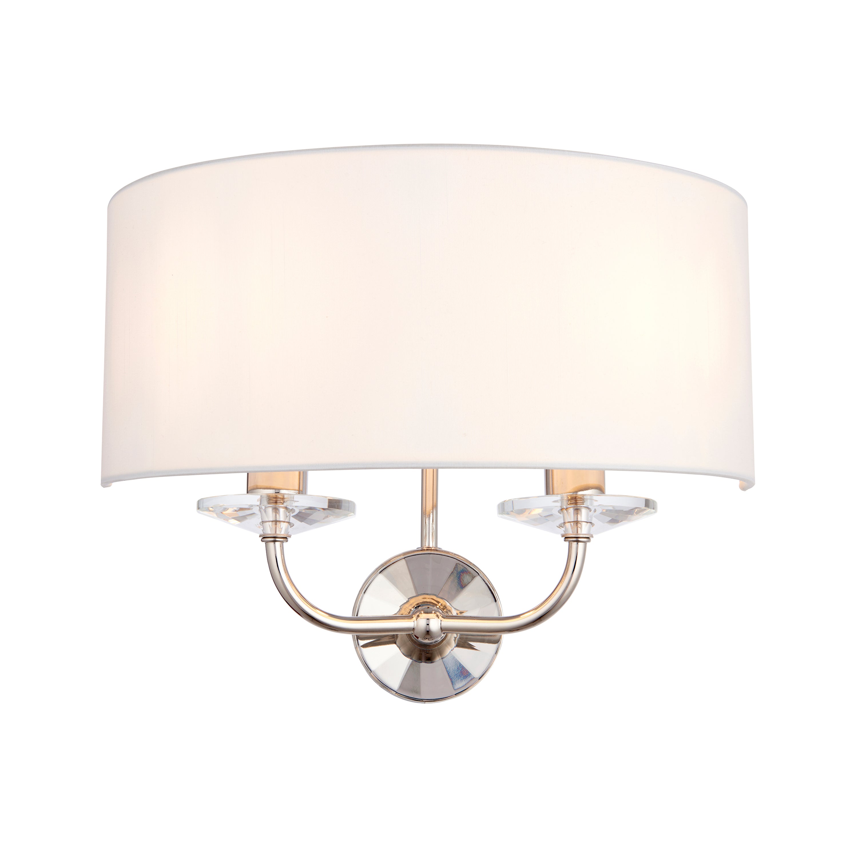 Nixon Wall Light Bright Nickel - Crystal Glass / Fabric / Steel | Migo Interiors