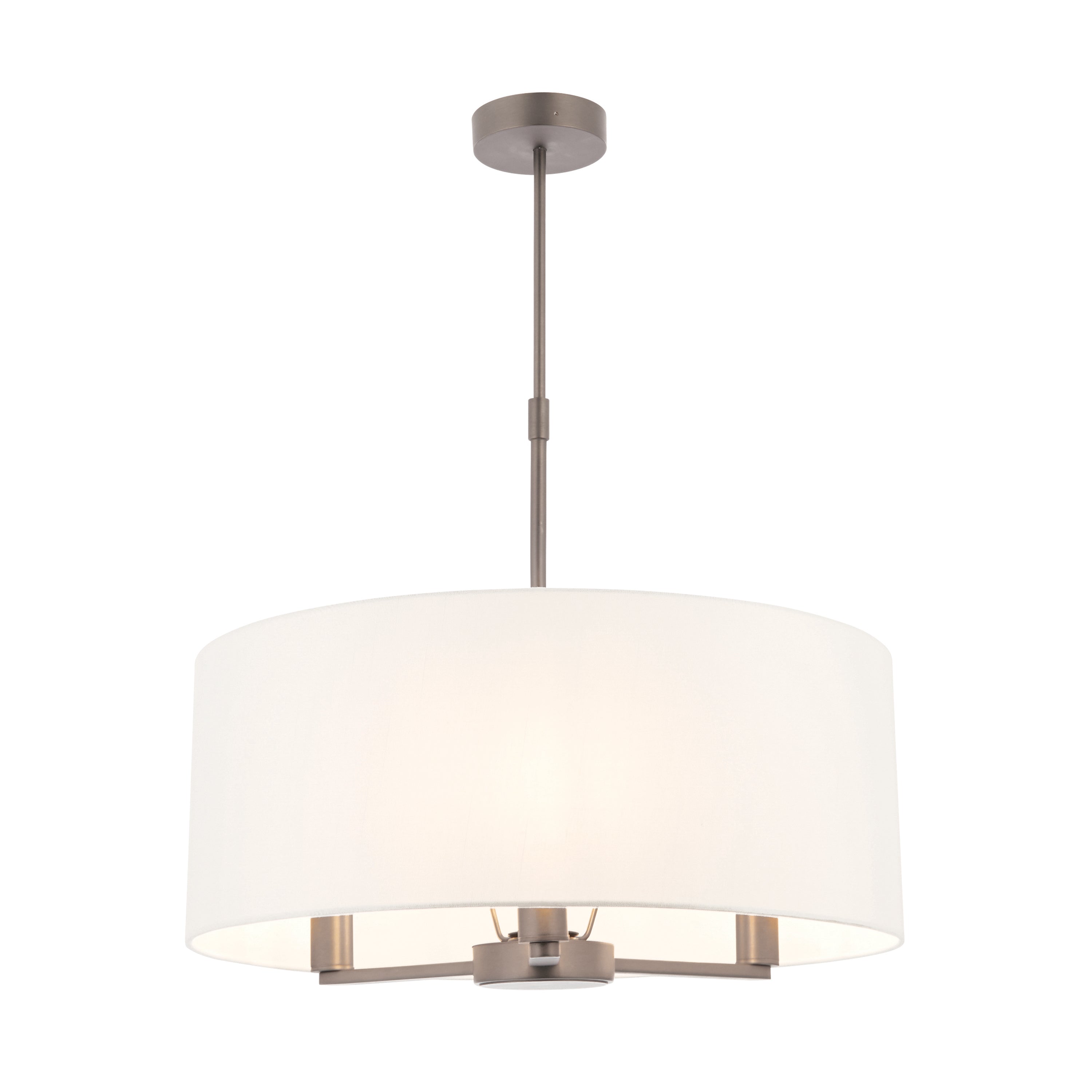 Daley Pendant Matt Nickel 395-655mm - Fabric / Steel | Migo Interiors
