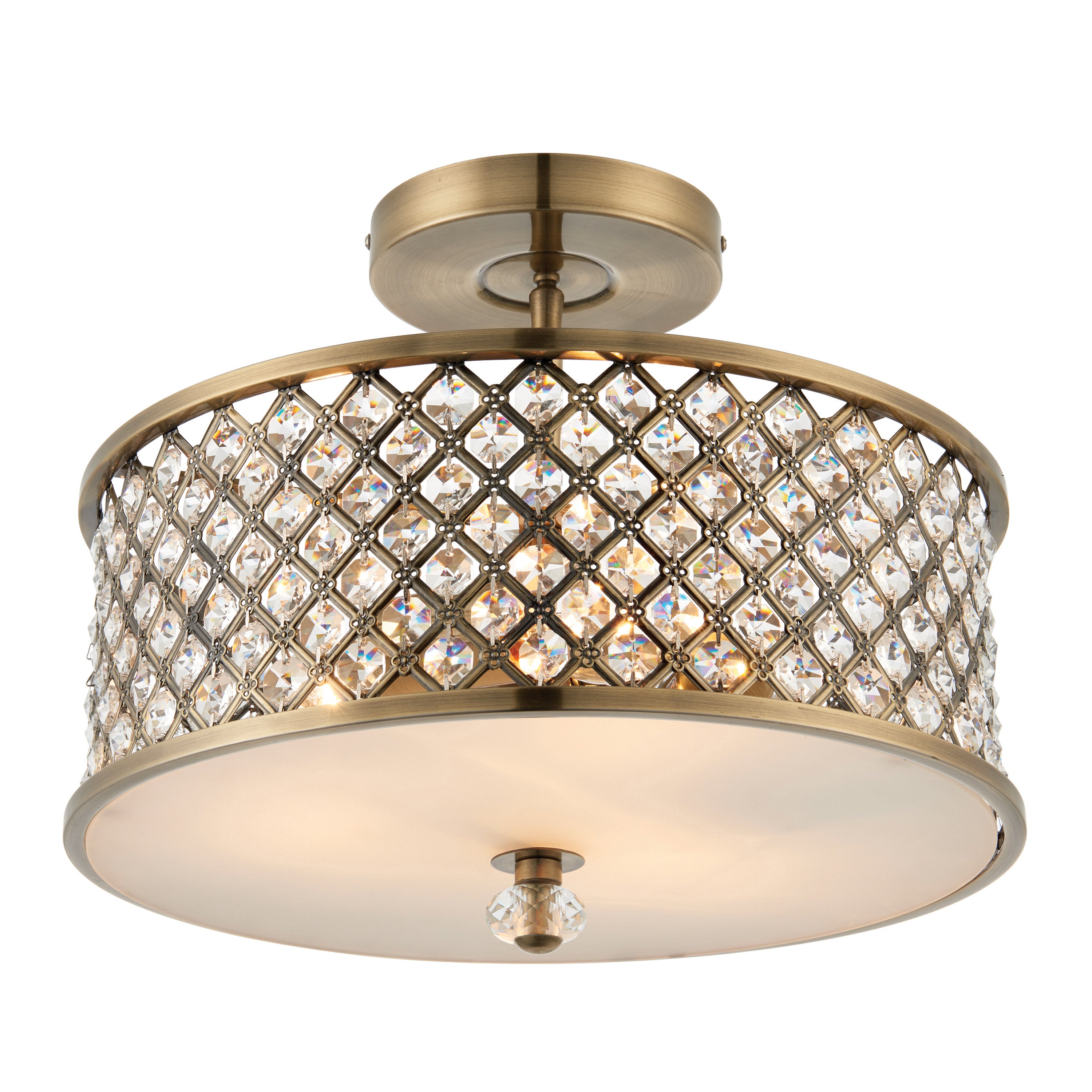 Hudson Ceiling Lamp Antique Brass - Crystal Glass / Steel | Migo Interiors
