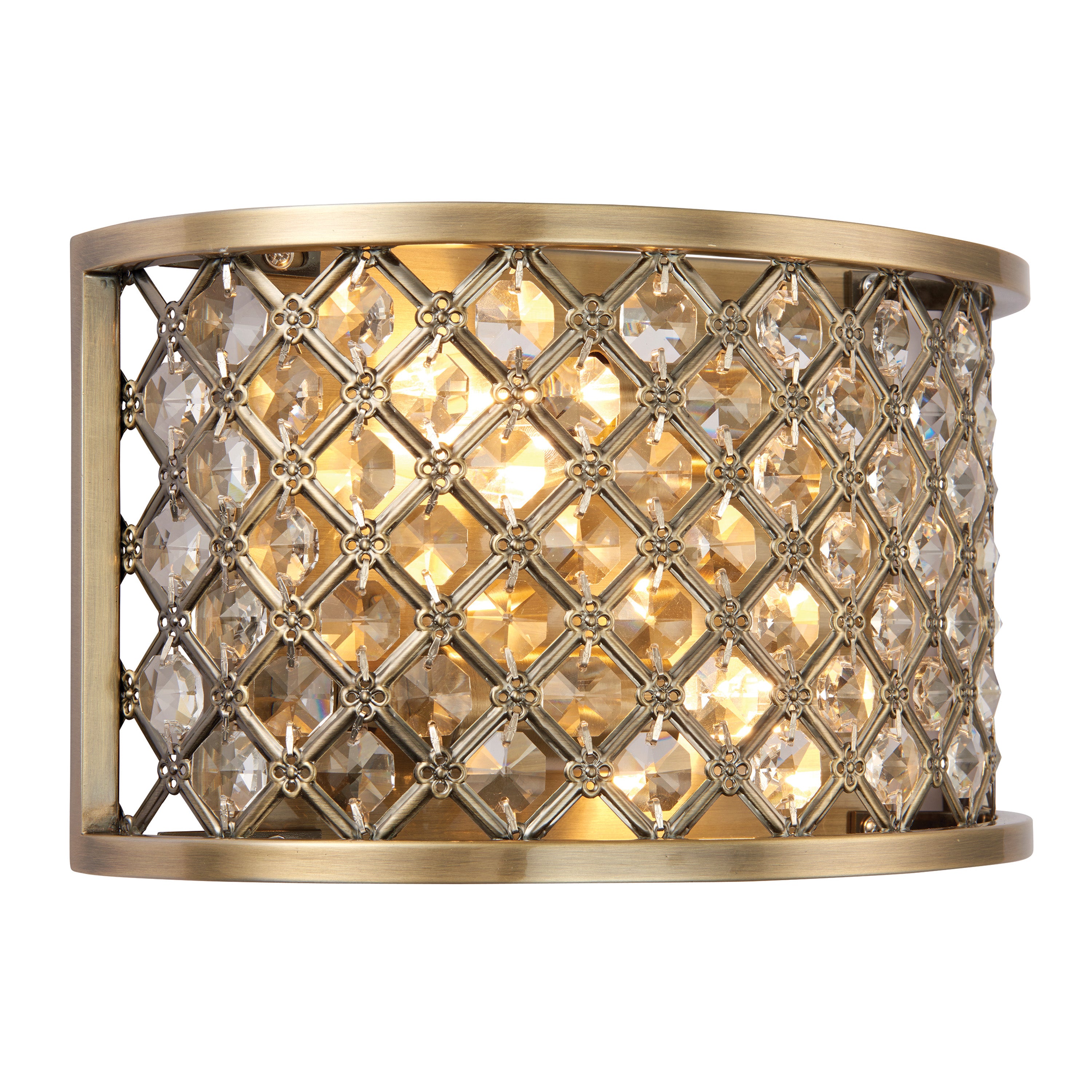 Hudson Wall Light Antique Brass - Crystal Glass / Steel | Migo Interiors