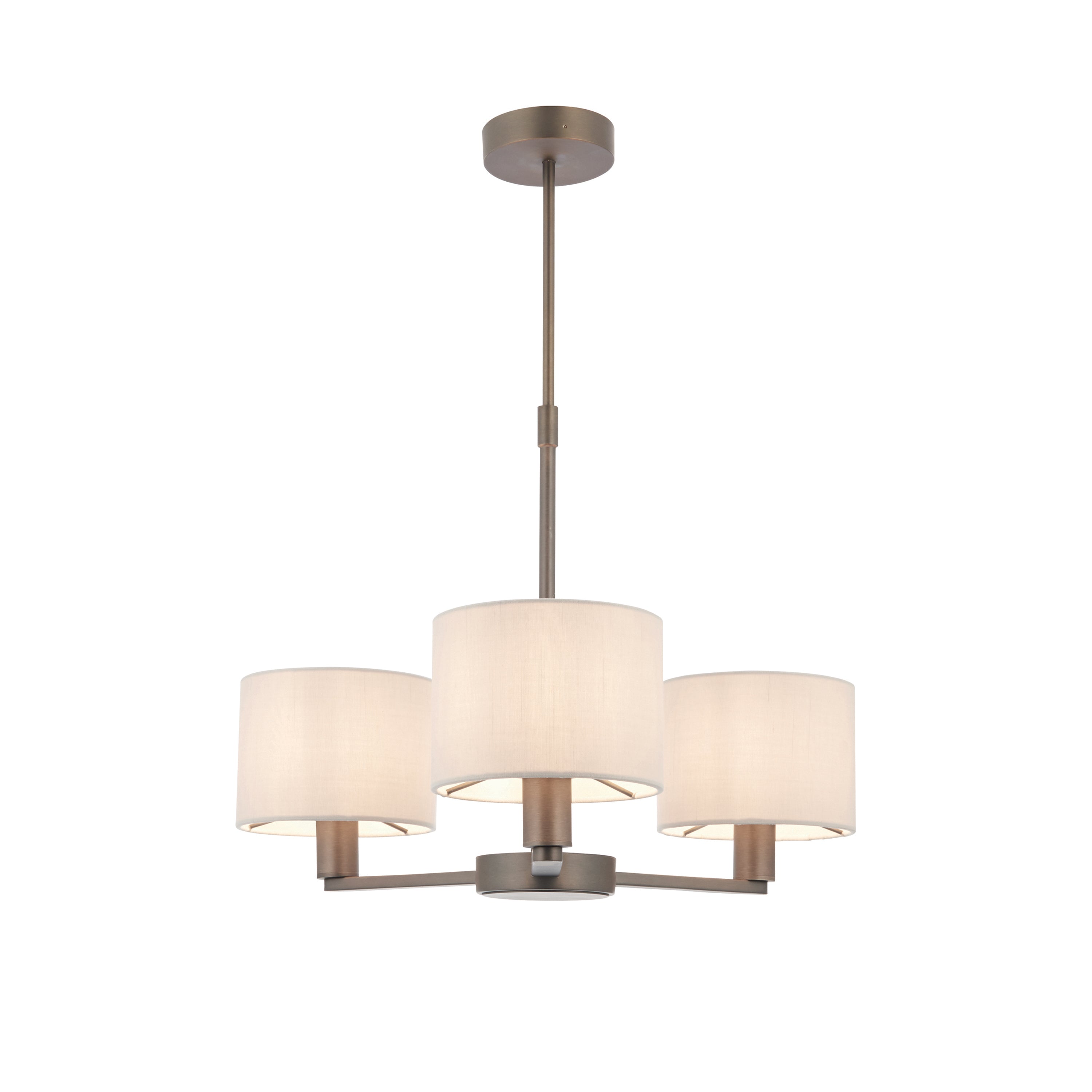 Daley 3 Pendant Antique Bronze 385-655mm - Fabric / Steel | Migo Interiors