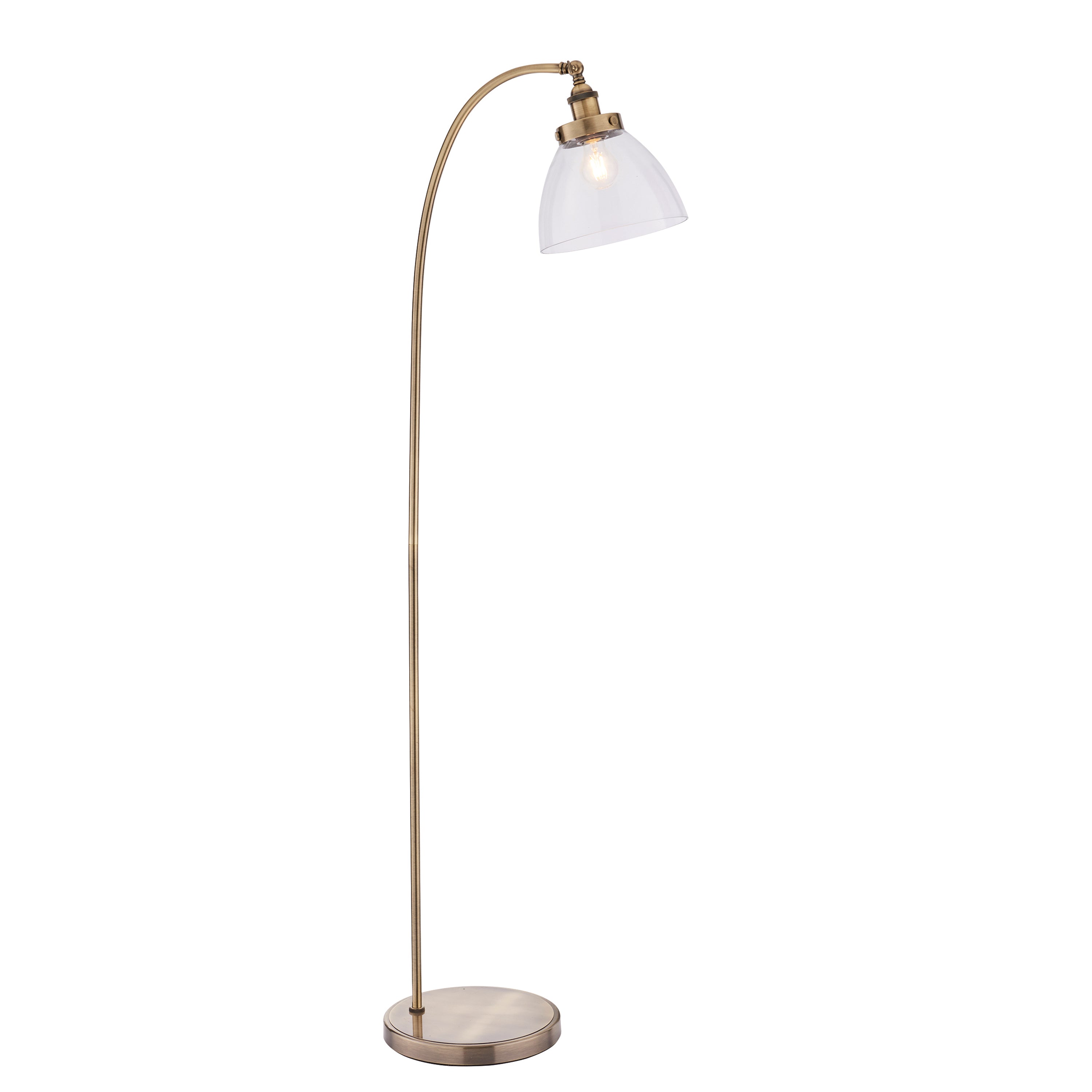 Hansen Floor Lamp Antique Brass - Glass / Steel | Migo Interiors