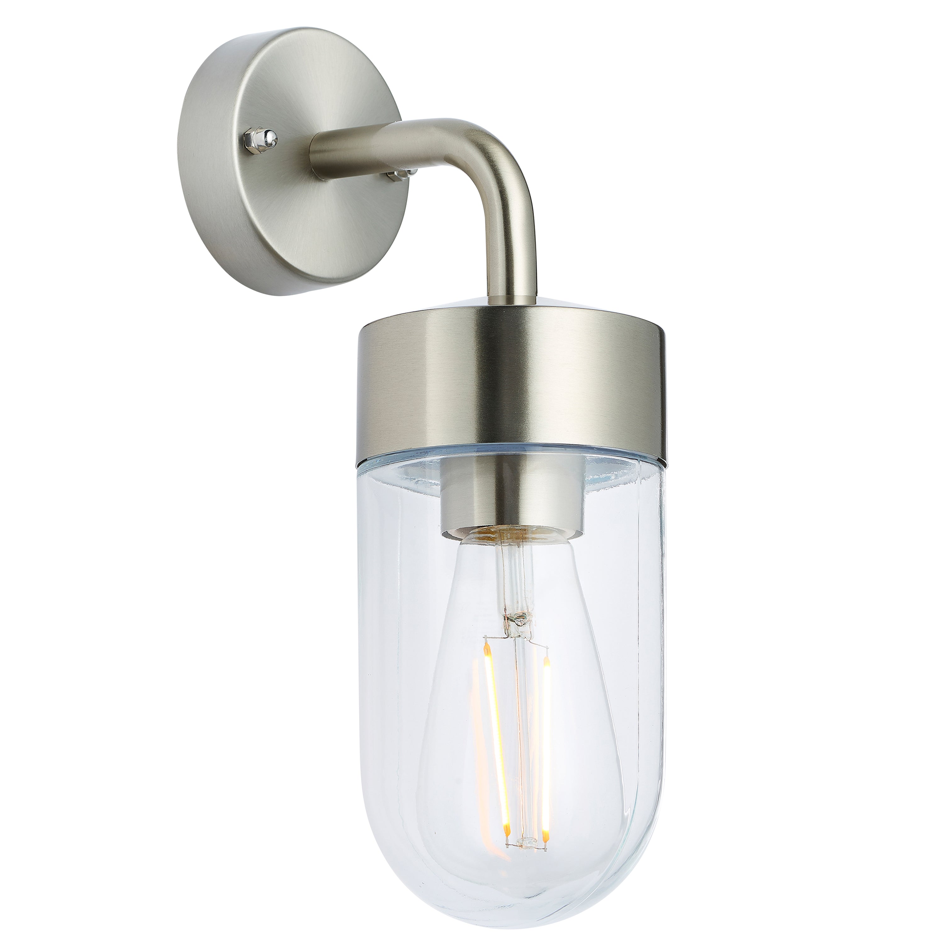 North Wall Light Brushed Steel - Stainless Steel / Glass | Migo Interiors