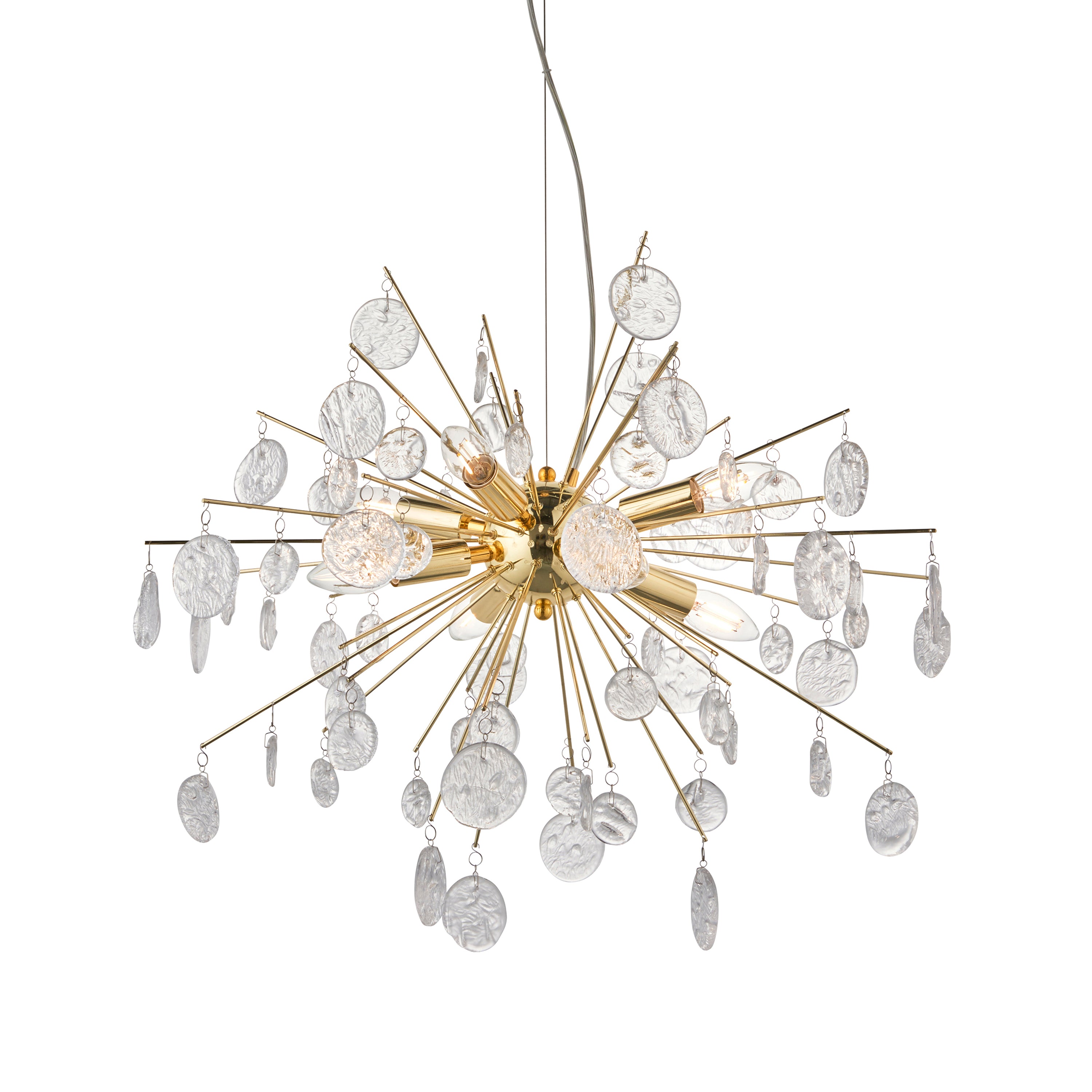 Calla 8 Pendant Light Gold Effect - Glass / Steel | Migo Interiors