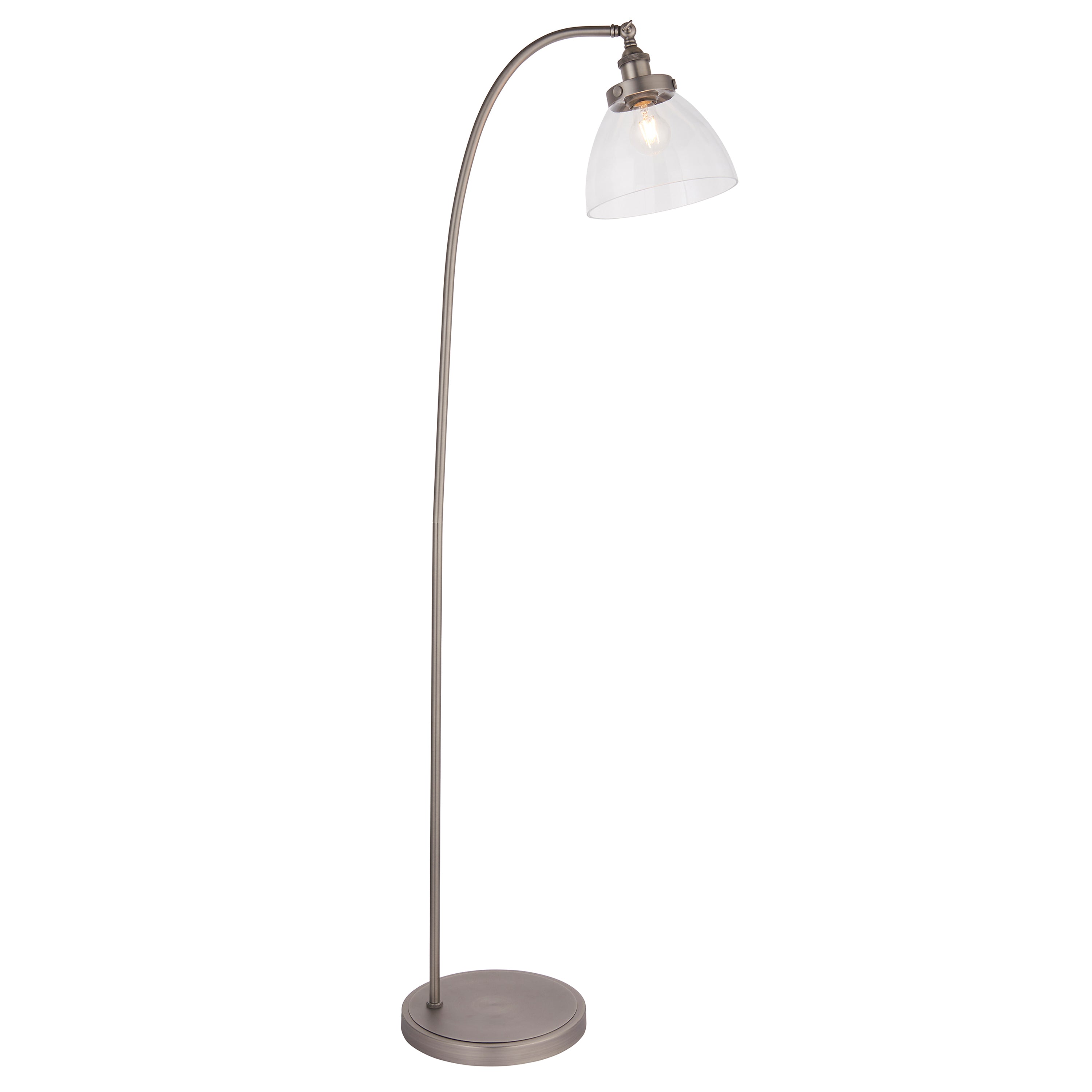 Hansen 1 Floor Light Brushed Silver - Steel / Glass | Migo Interiors