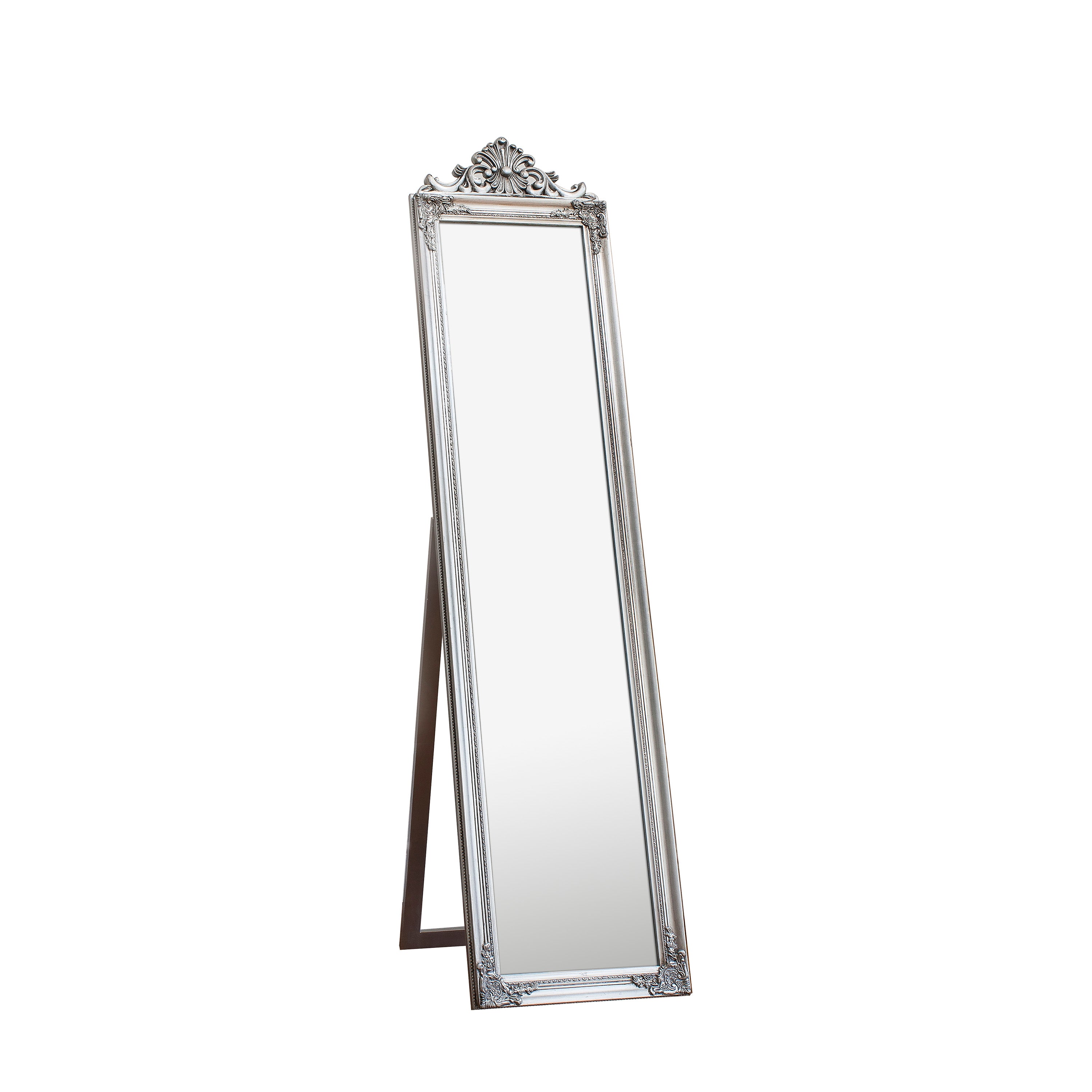 Lambeth Wood Cheval Mirror Silver - Glass / Resin / Wood | Migo Interiors