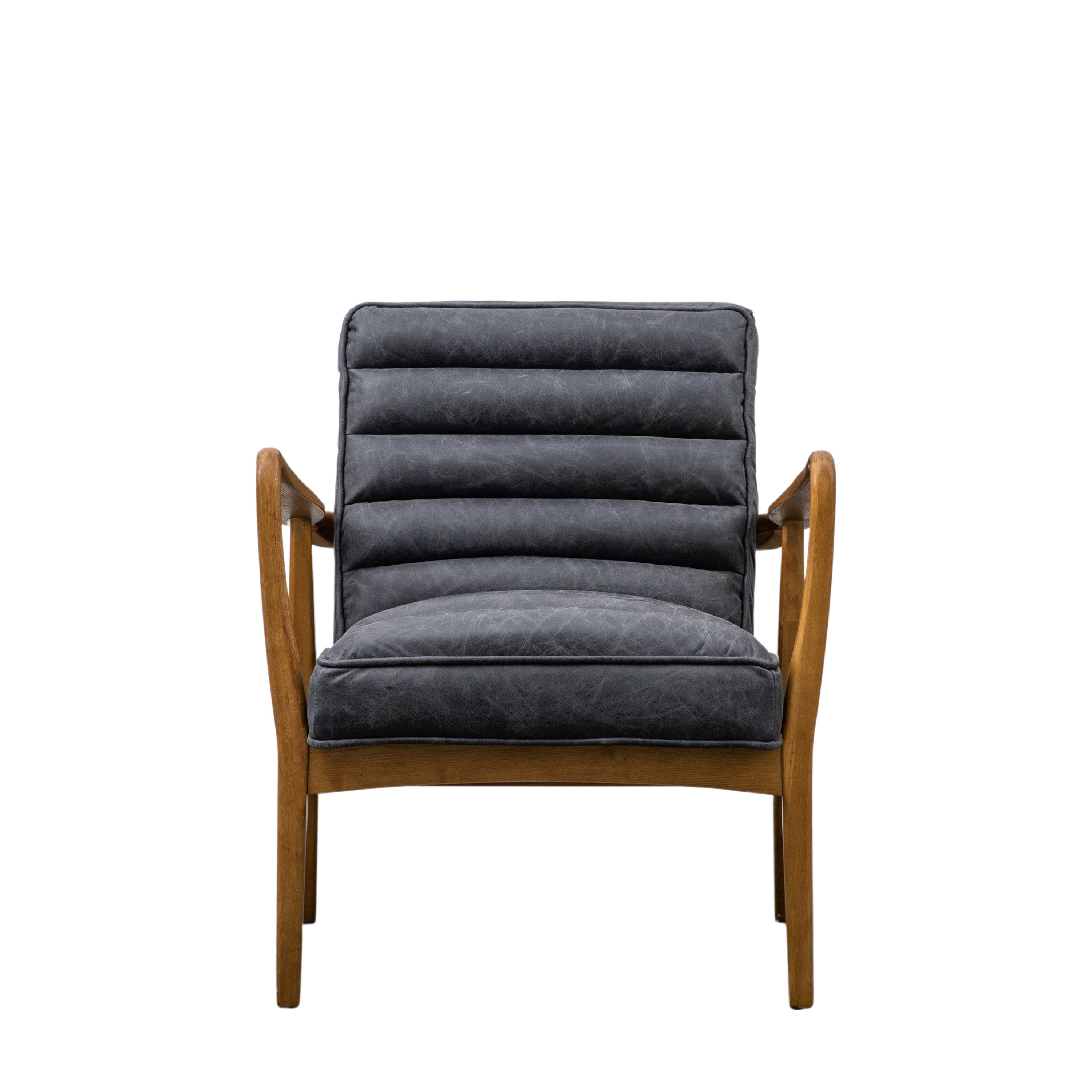 Datsun Armchair Antique Ebony - Oak / Plywood / Leather / Foam /Polyester Fibre | Migo Interiors