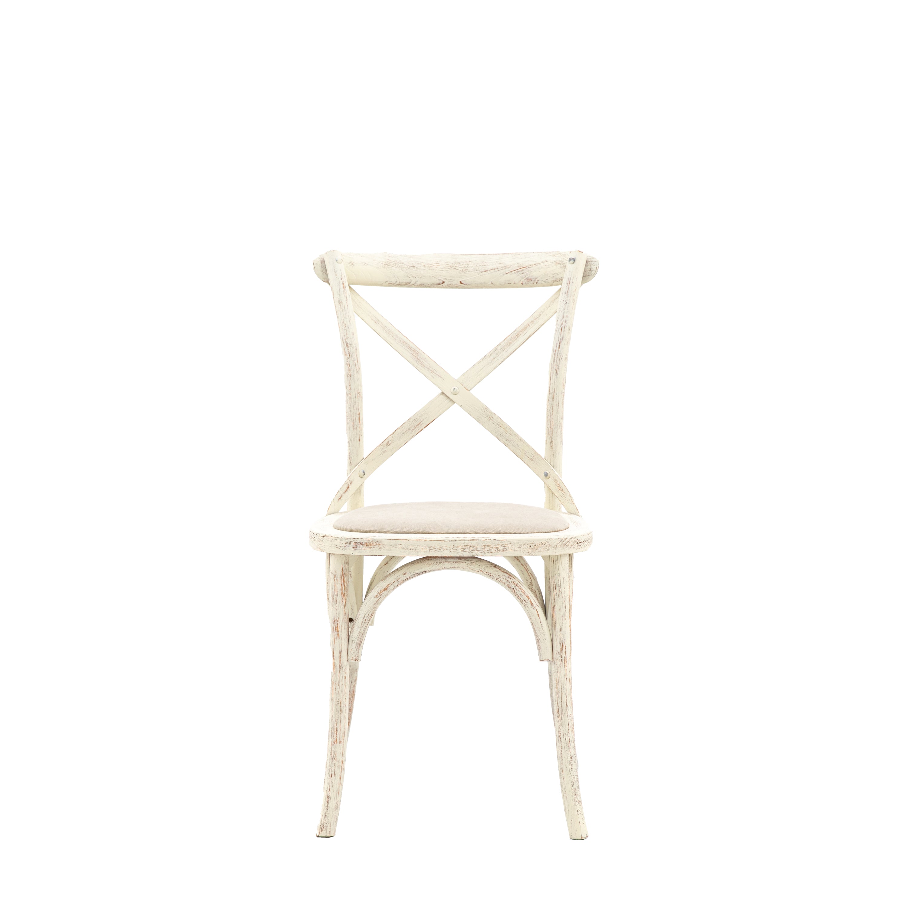 Cafe Chair White Linen (2pk) - Polyester / Oak | Migo Interiors