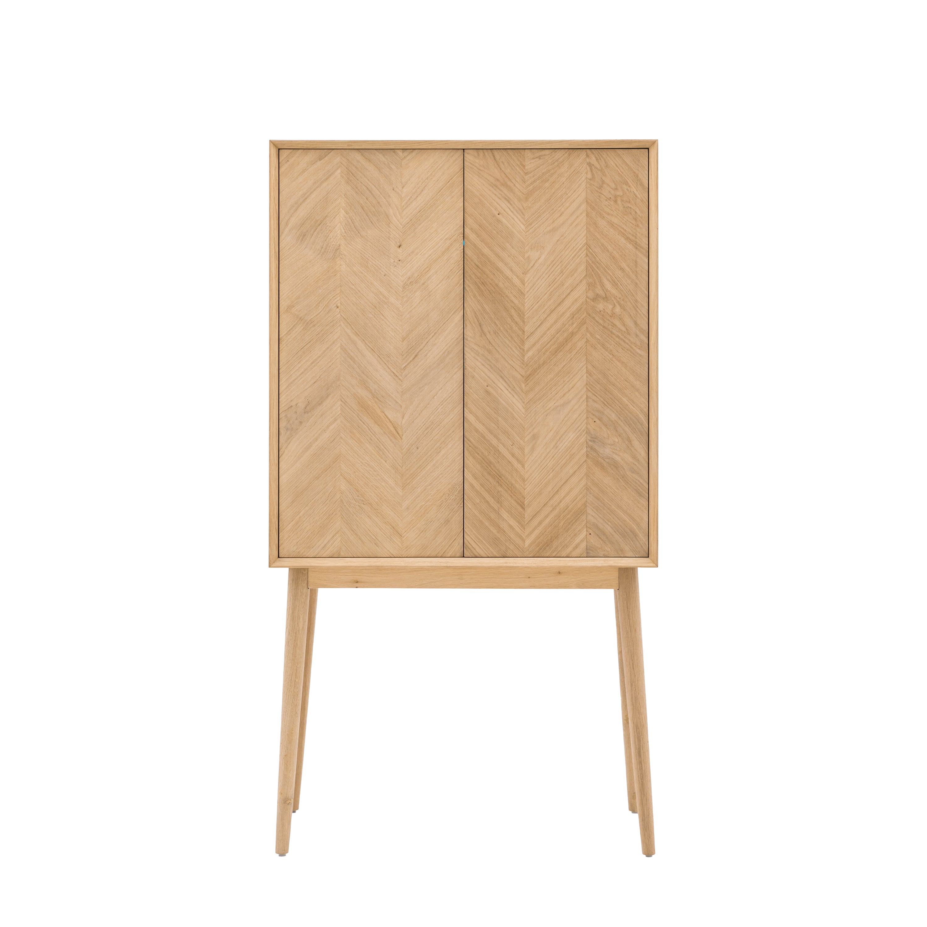 Milano 2 Door Cocktail Cabinet - Oak / Oak Veneer / MDF | Migo Interiors