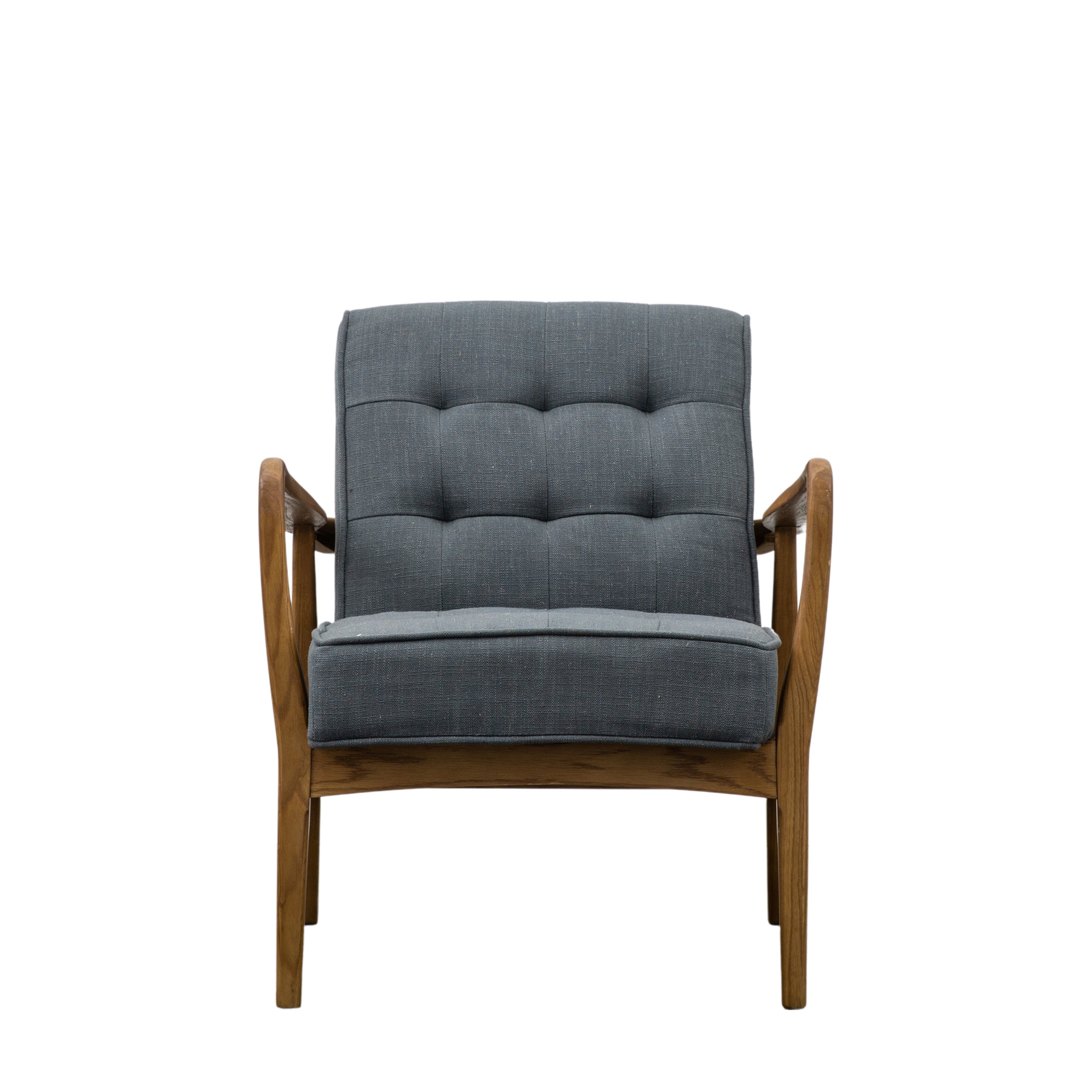 Humber Armchair Dark Grey Linen - Oak / Linen | Migo Interiors