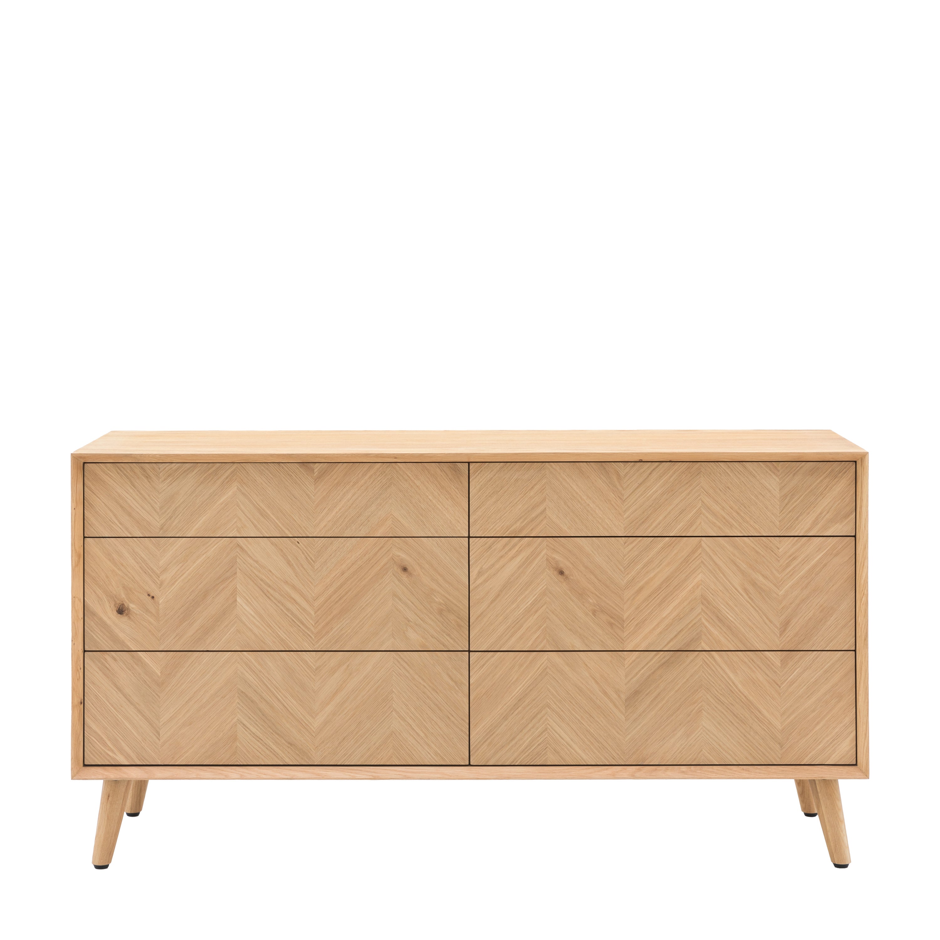 Milano 6 Drawer Chest - Oak / Oak Veneer / MDF | Migo Interiors