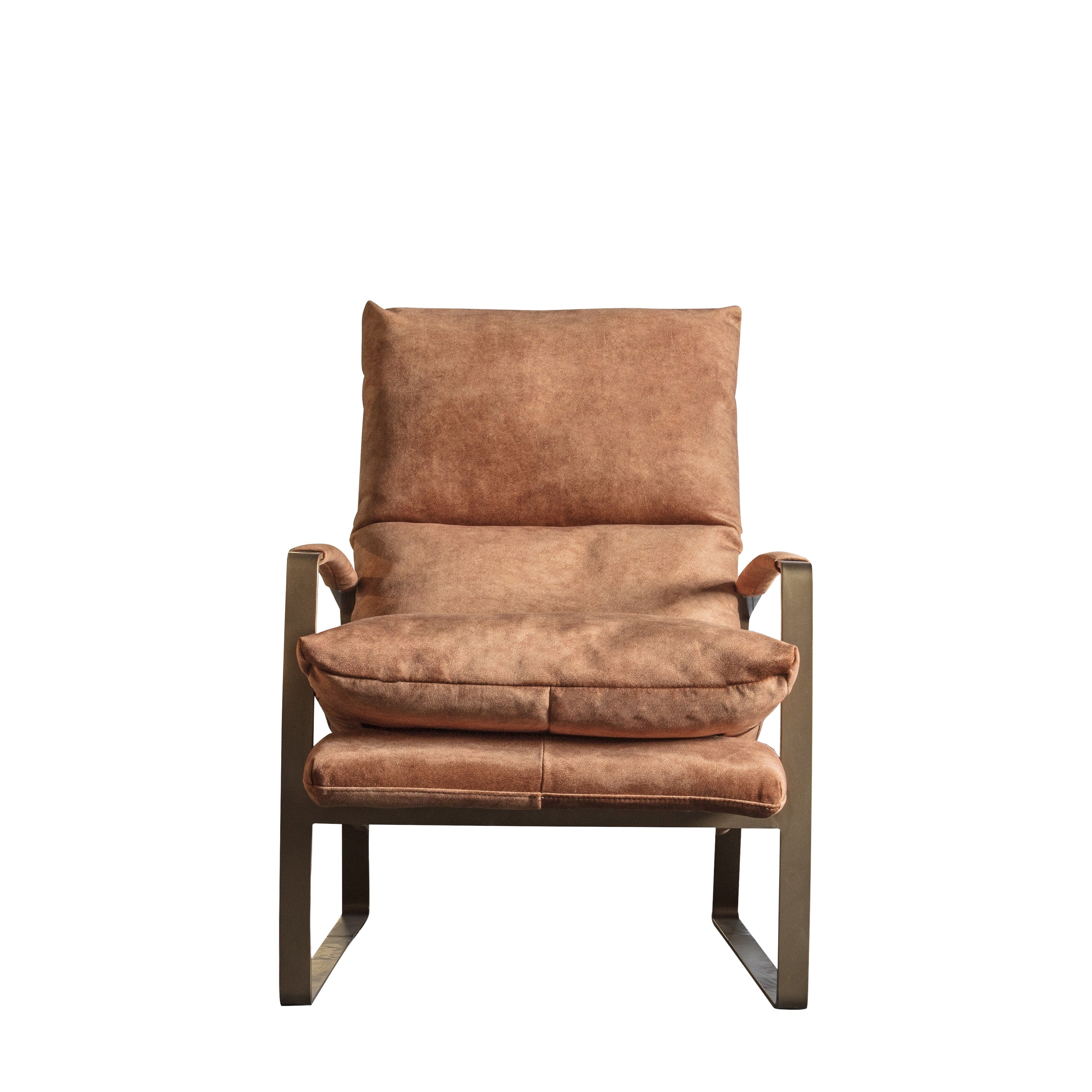 Fabien Lounger Ochre - Fabric / Iron / Polycotton Fibre | Migo Interiors