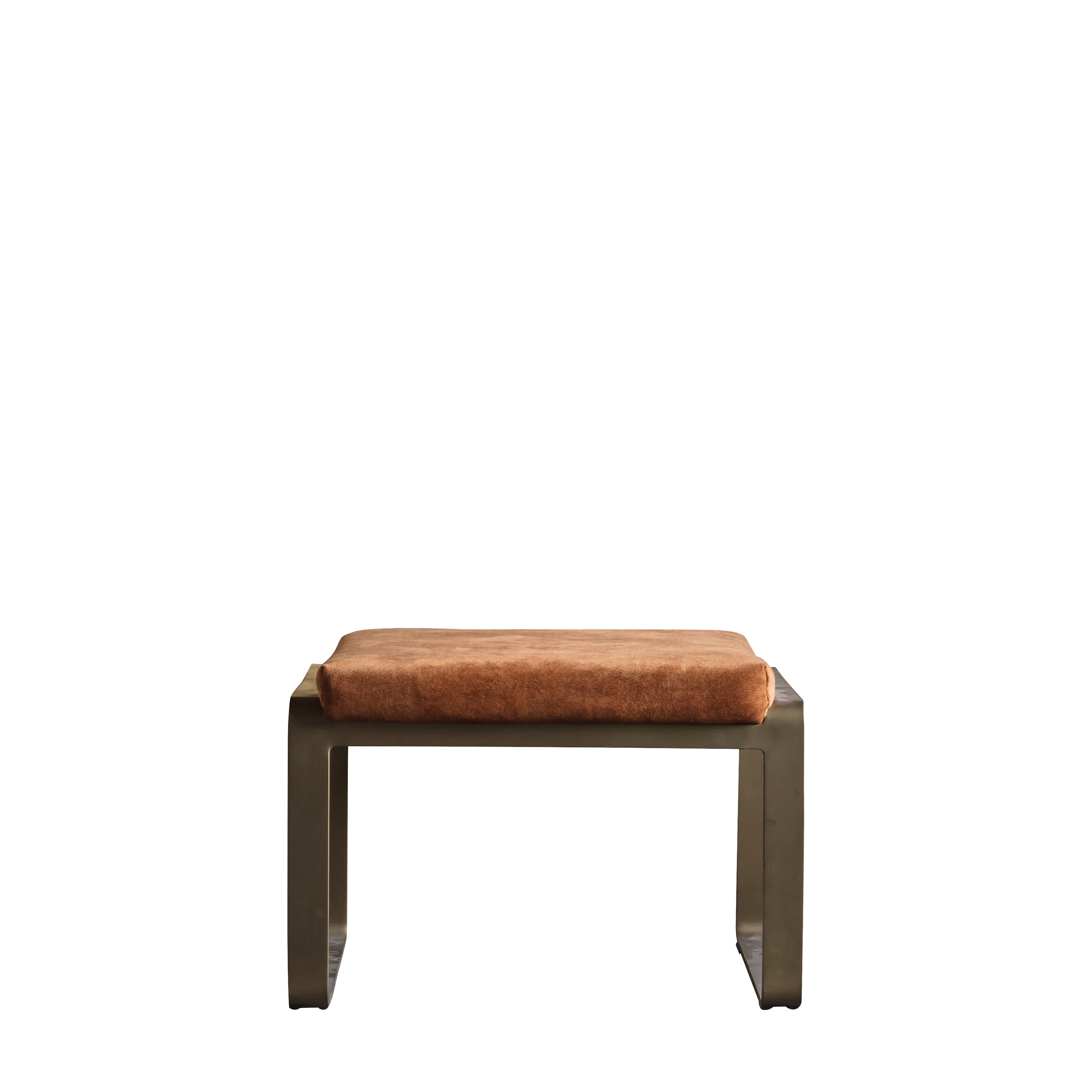 Fabien Footstool Ochre - Fabric / Iron / Polycotton Fibre | Migo Interiors