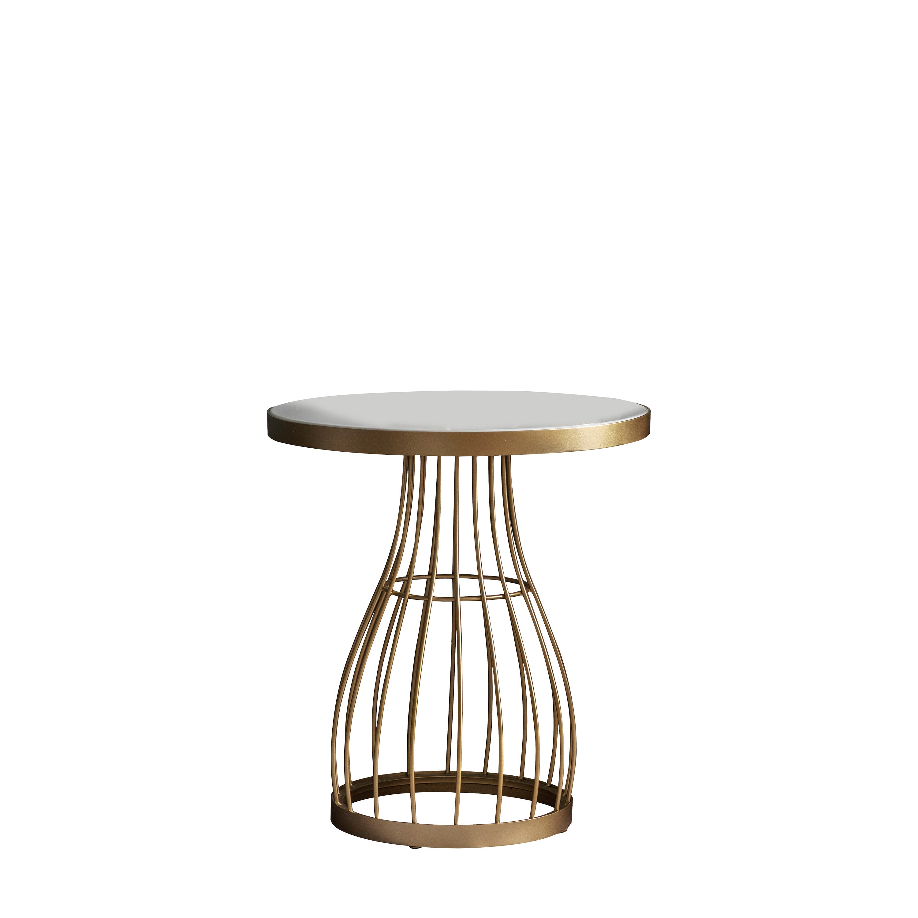 Southgate Side Table Champagne - Glass / MDF / Metal | Migo Interiors